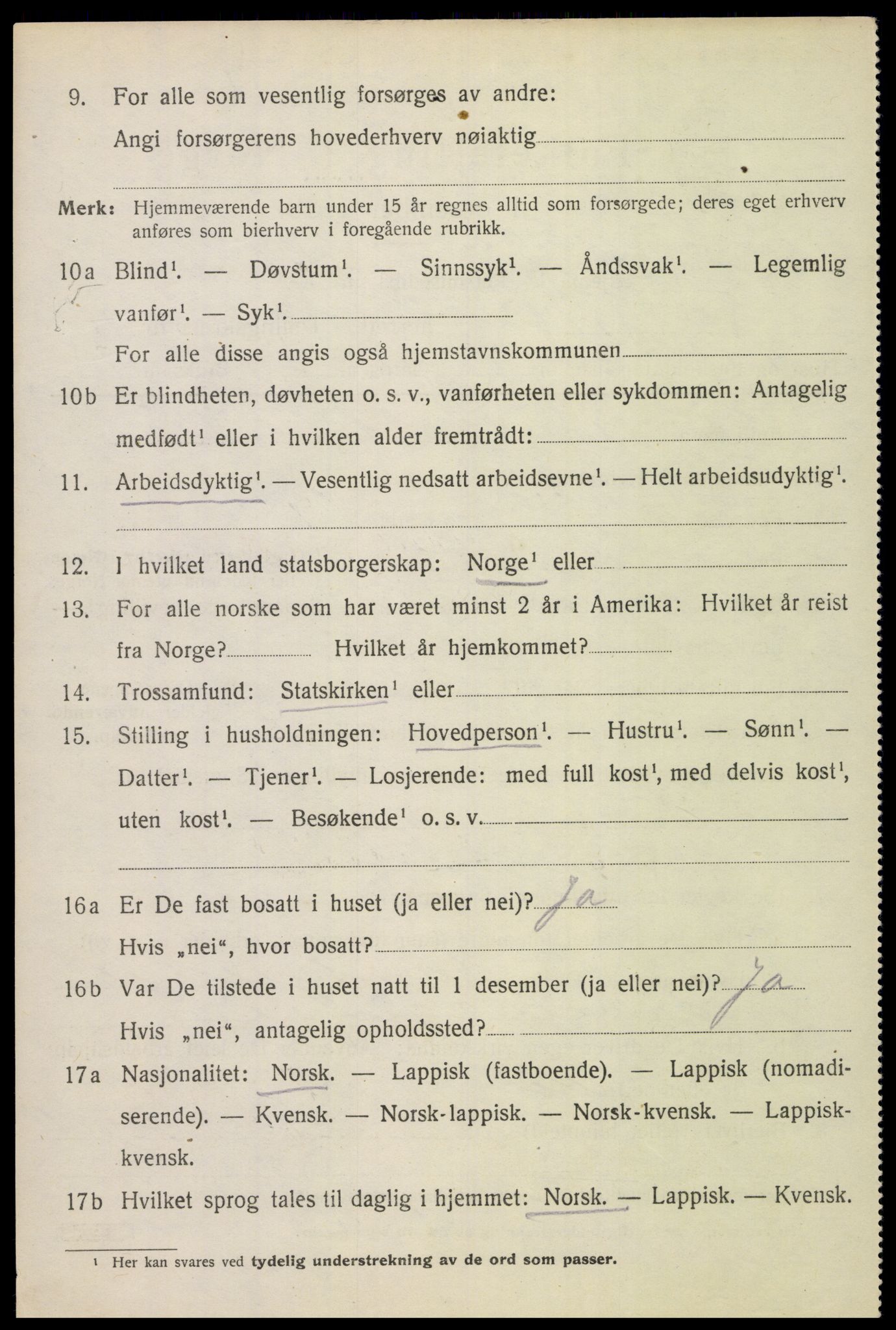 SAT, 1920 census for Hadsel, 1920, p. 3981