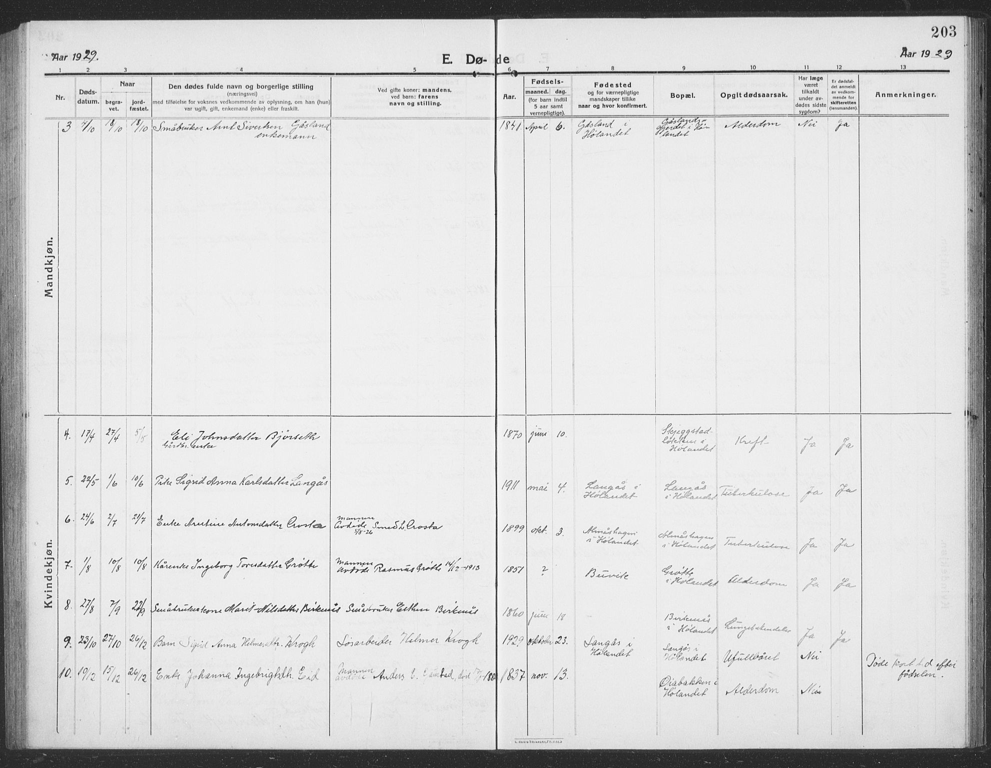 Ministerialprotokoller, klokkerbøker og fødselsregistre - Sør-Trøndelag, AV/SAT-A-1456/694/L1134: Parish register (copy) no. 694C06, 1915-1937, p. 203