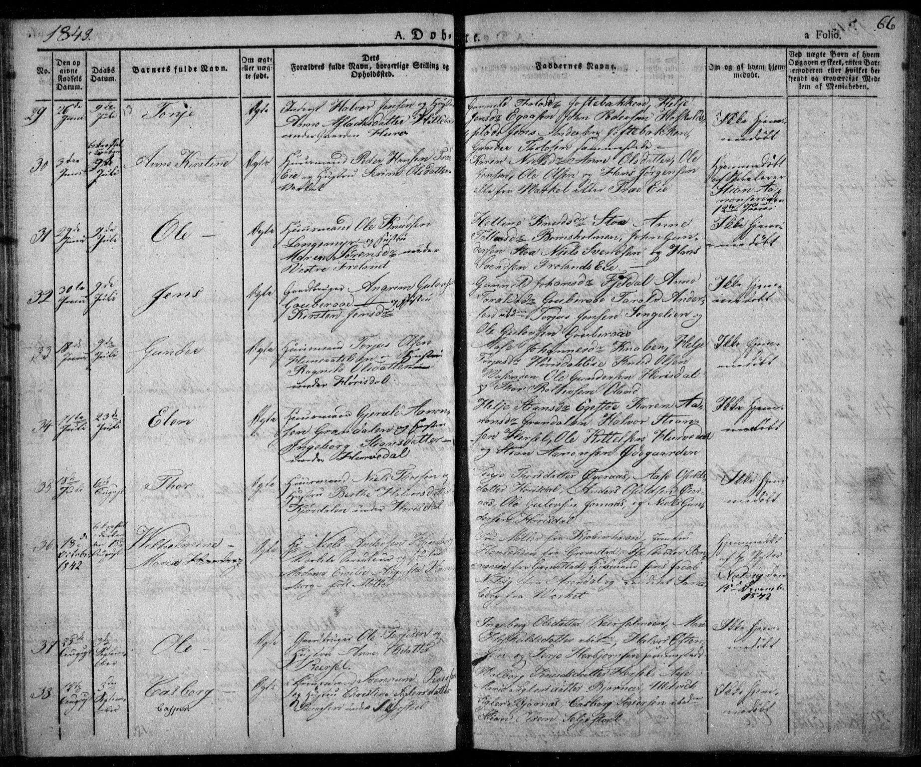 Froland sokneprestkontor, AV/SAK-1111-0013/F/Fa/L0001: Parish register (official) no. A 1, 1827-1844, p. 66