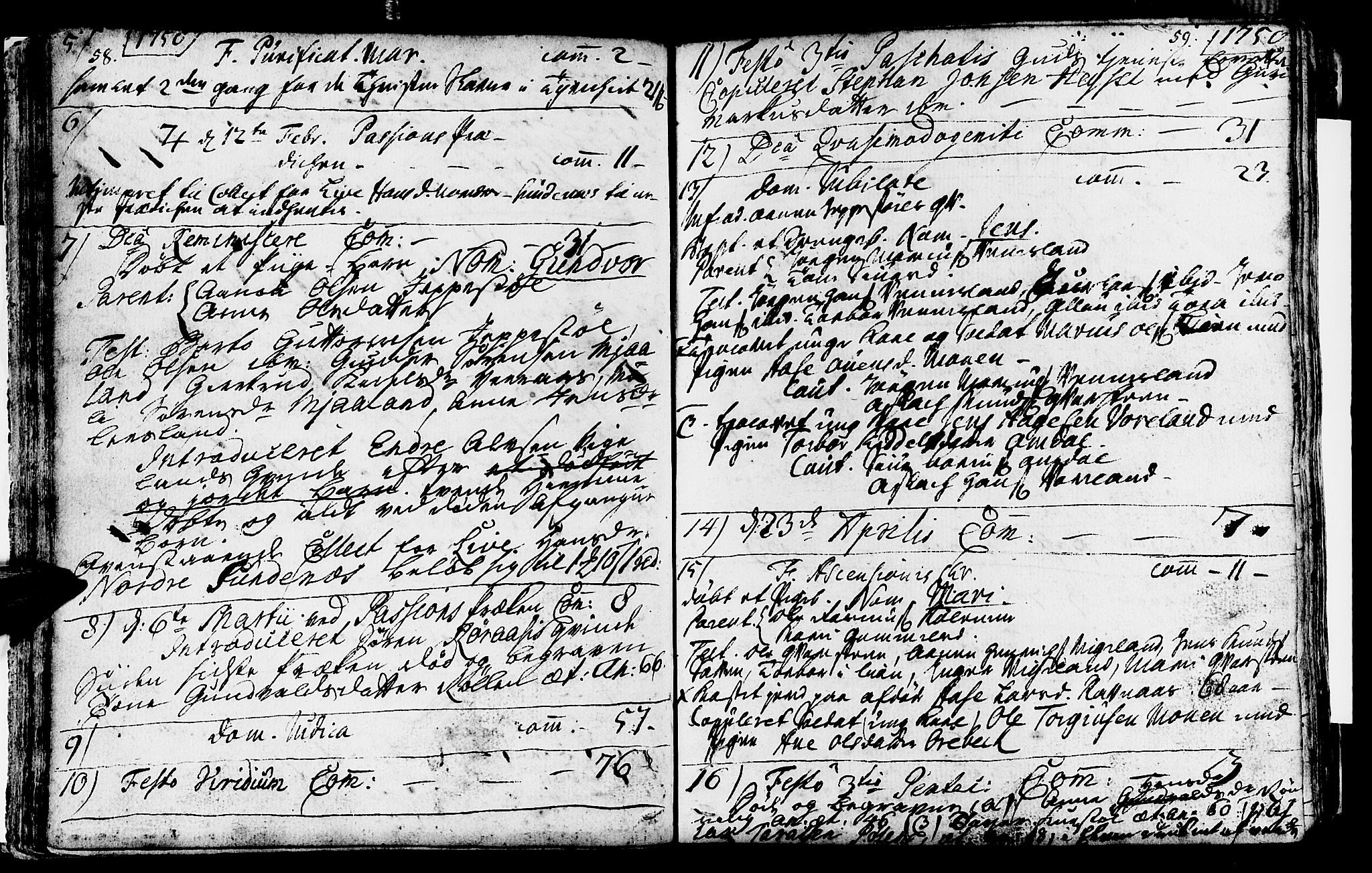 Vennesla sokneprestkontor, AV/SAK-1111-0045/Fa/Fab/L0001: Parish register (official) no. A 1, 1741-1794, p. 58-59