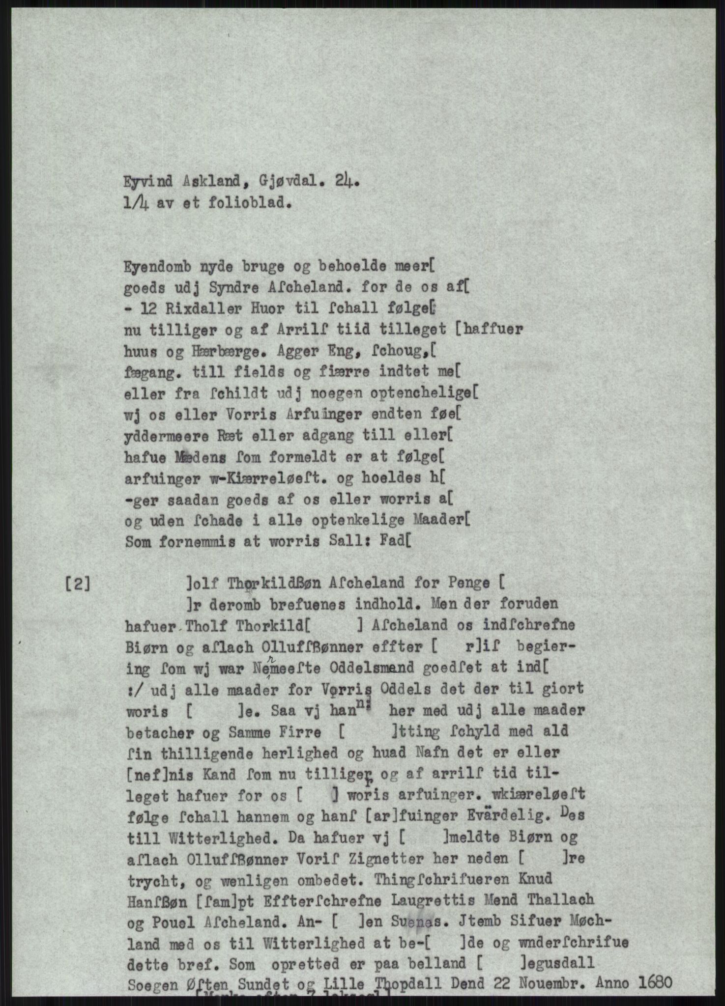 Samlinger til kildeutgivelse, Diplomavskriftsamlingen, AV/RA-EA-4053/H/Ha, p. 284