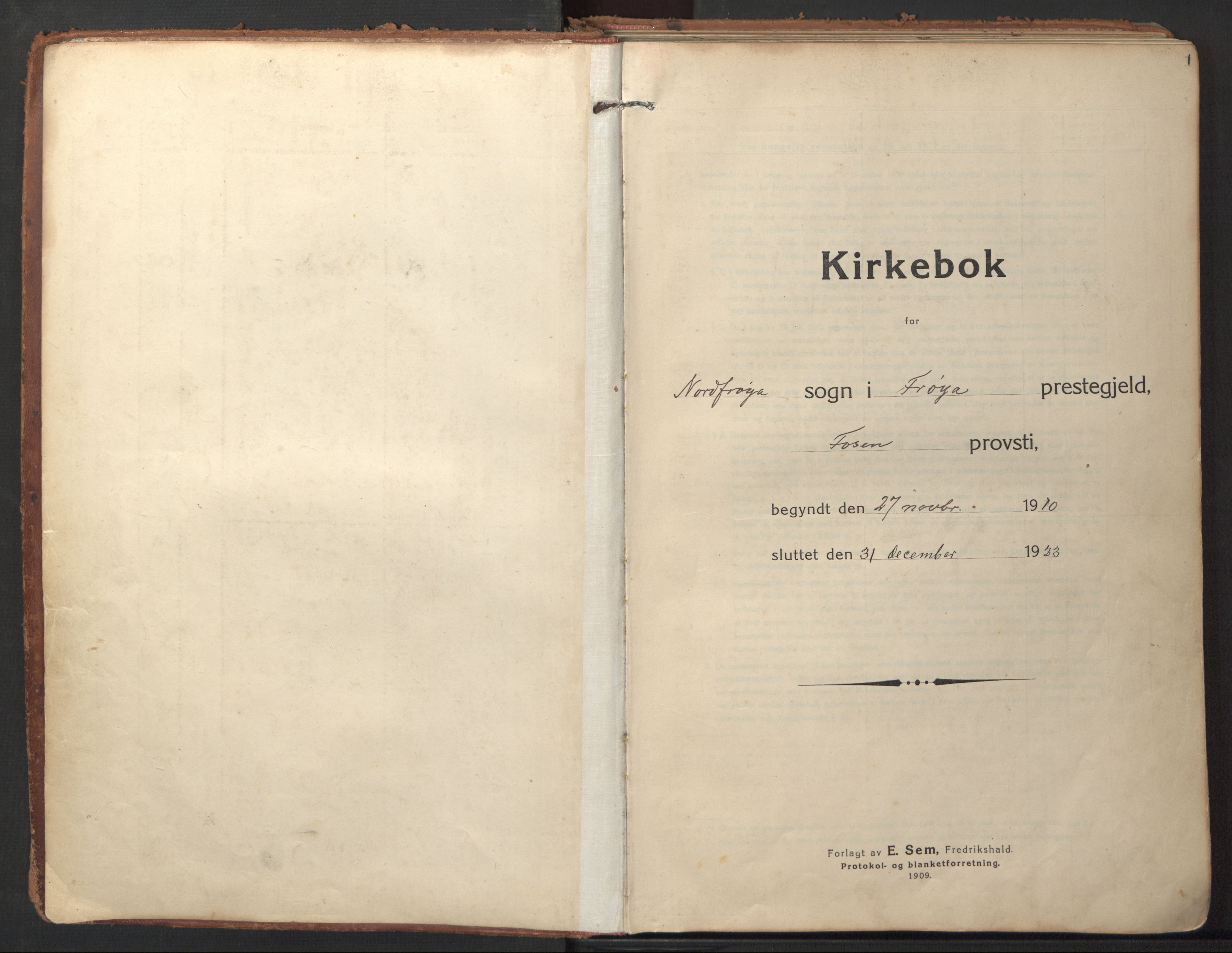 Ministerialprotokoller, klokkerbøker og fødselsregistre - Sør-Trøndelag, SAT/A-1456/640/L0581: Parish register (official) no. 640A06, 1910-1924