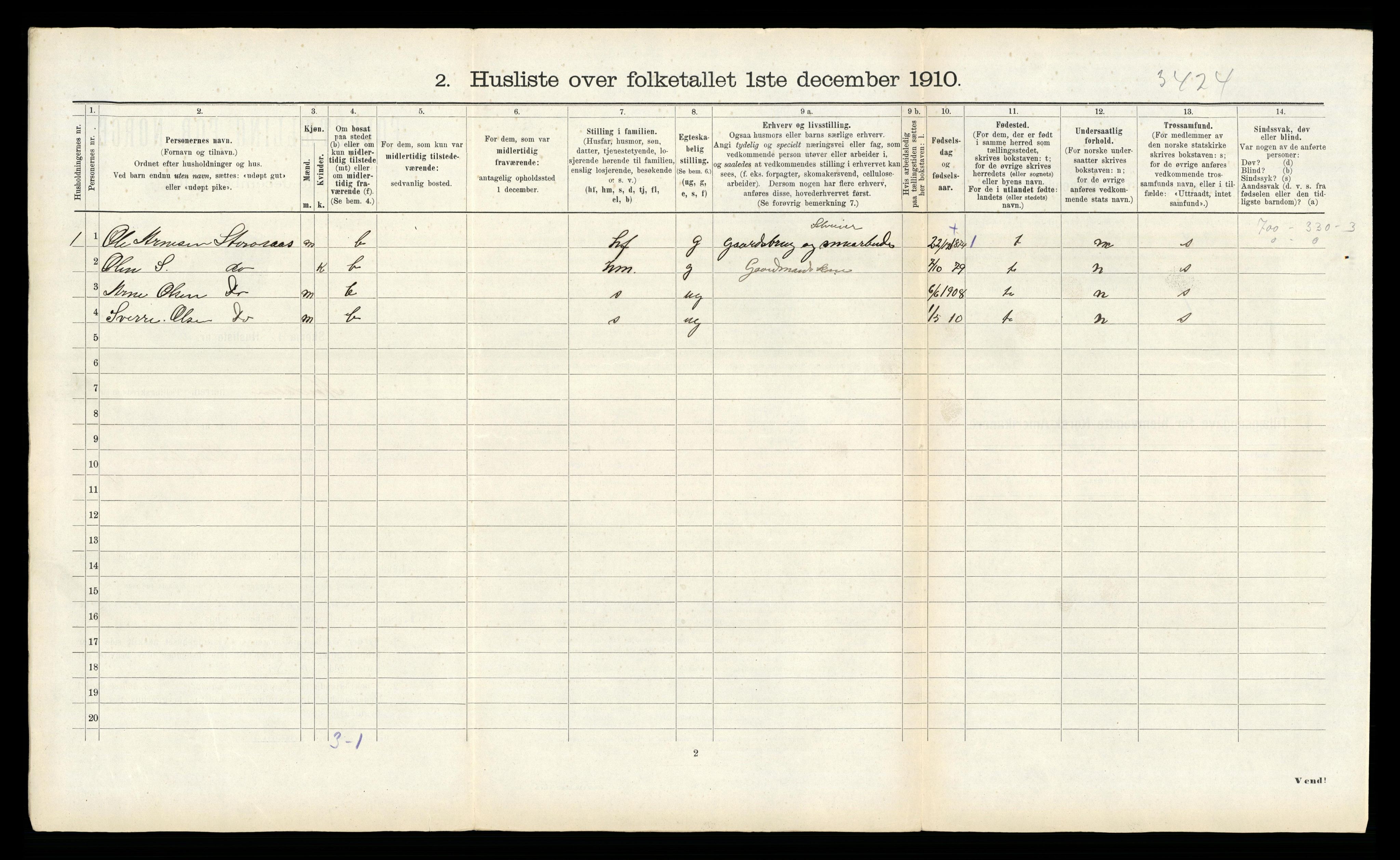 RA, 1910 census for Norddal, 1910, p. 686