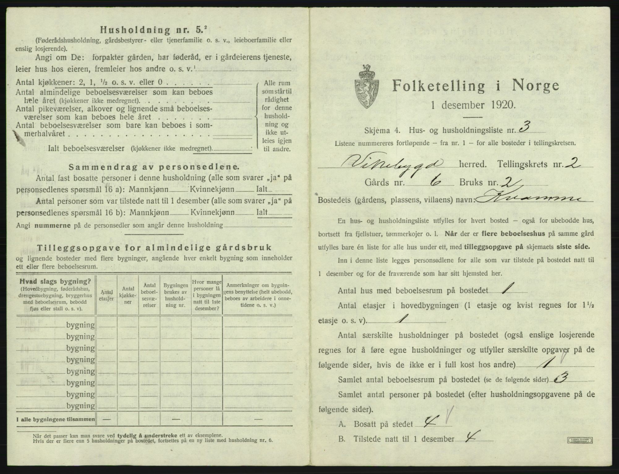 SAB, 1920 census for Vikebygd, 1920, p. 101