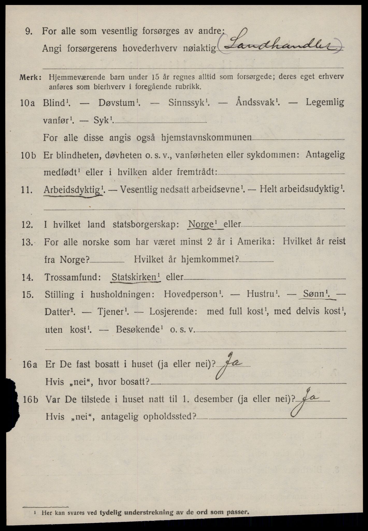 SAT, 1920 census for Tingvoll, 1920, p. 1631