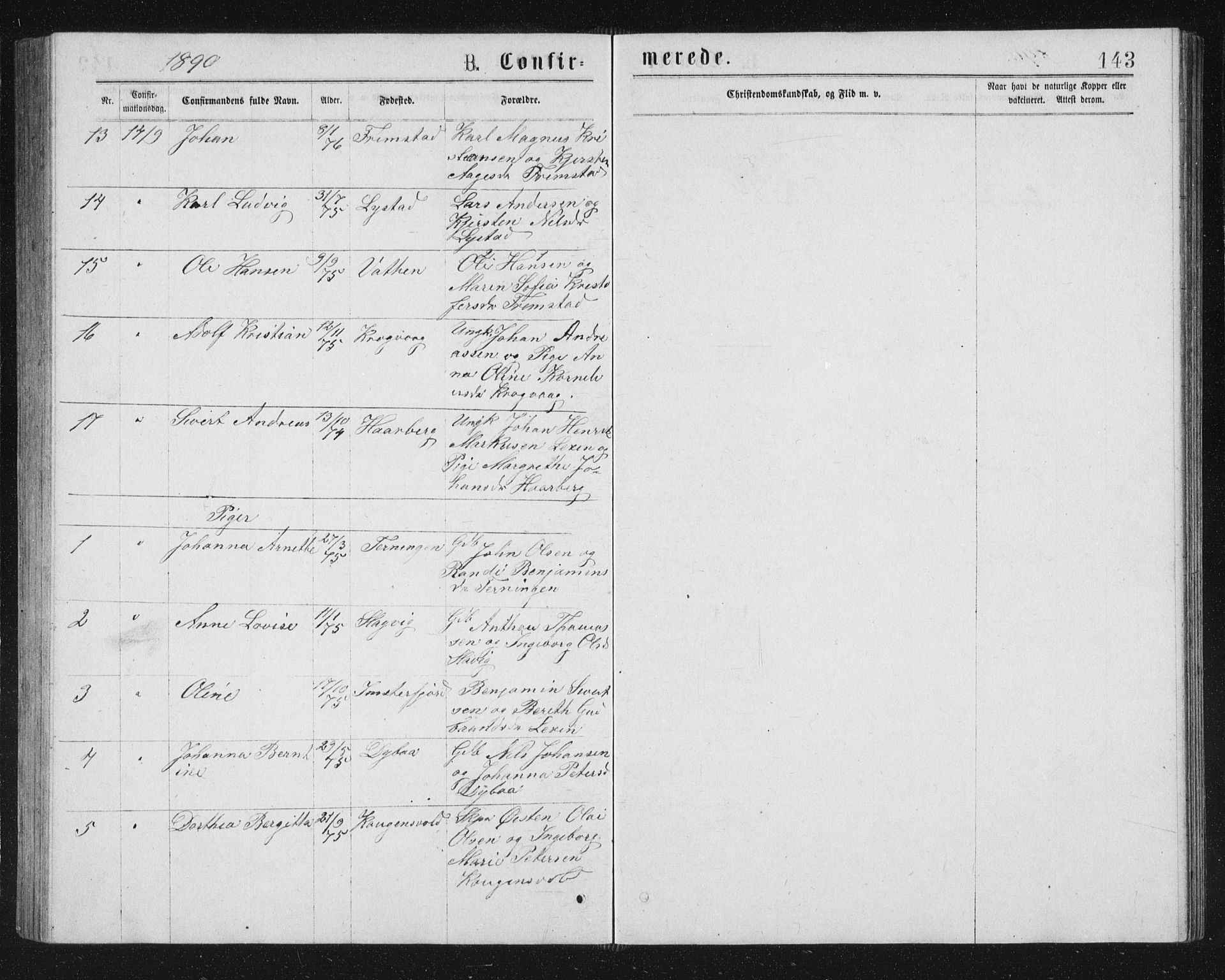 Ministerialprotokoller, klokkerbøker og fødselsregistre - Sør-Trøndelag, SAT/A-1456/662/L0756: Parish register (copy) no. 662C01, 1869-1891, p. 143