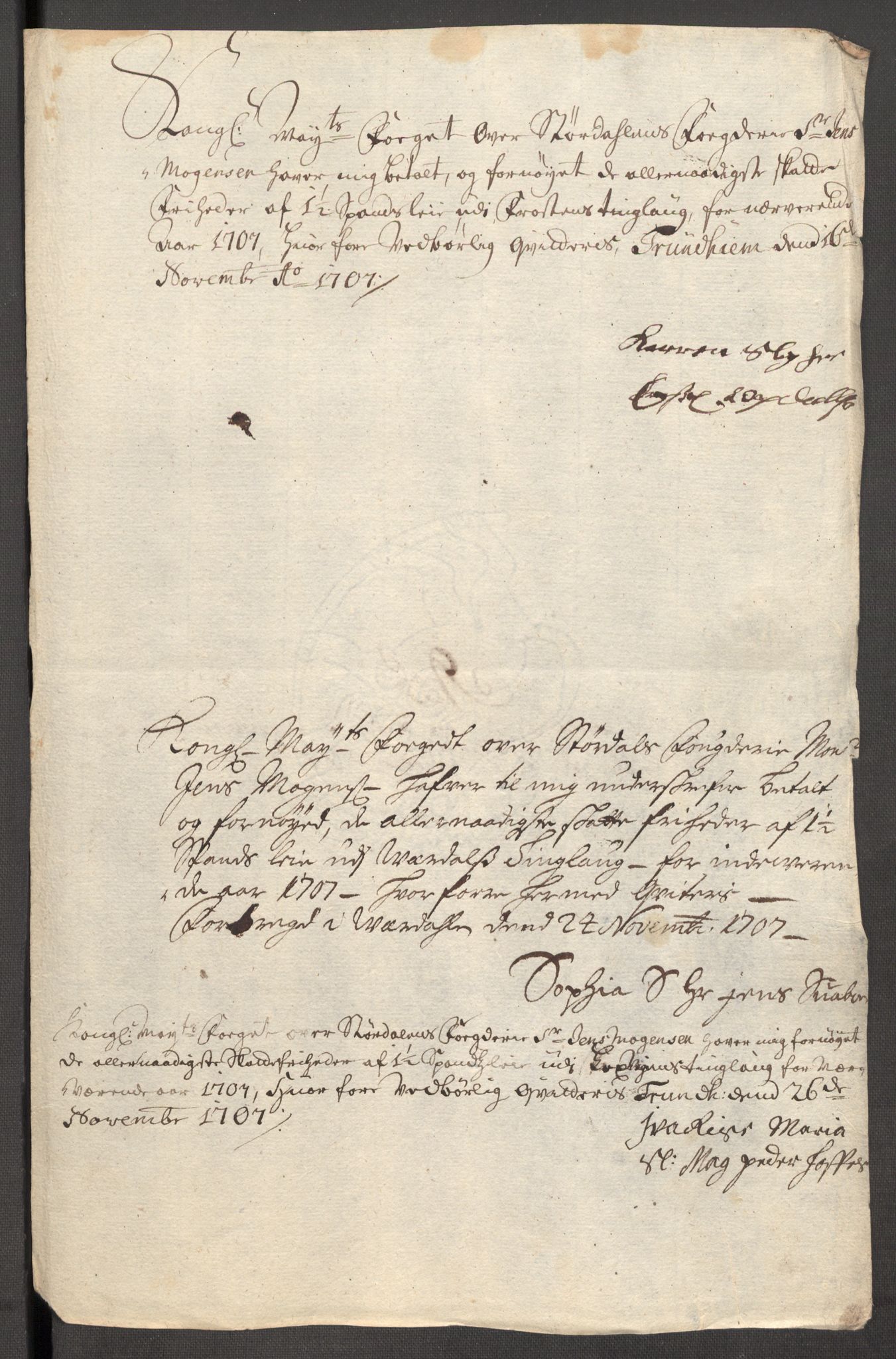 Rentekammeret inntil 1814, Reviderte regnskaper, Fogderegnskap, AV/RA-EA-4092/R62/L4197: Fogderegnskap Stjørdal og Verdal, 1707, p. 208