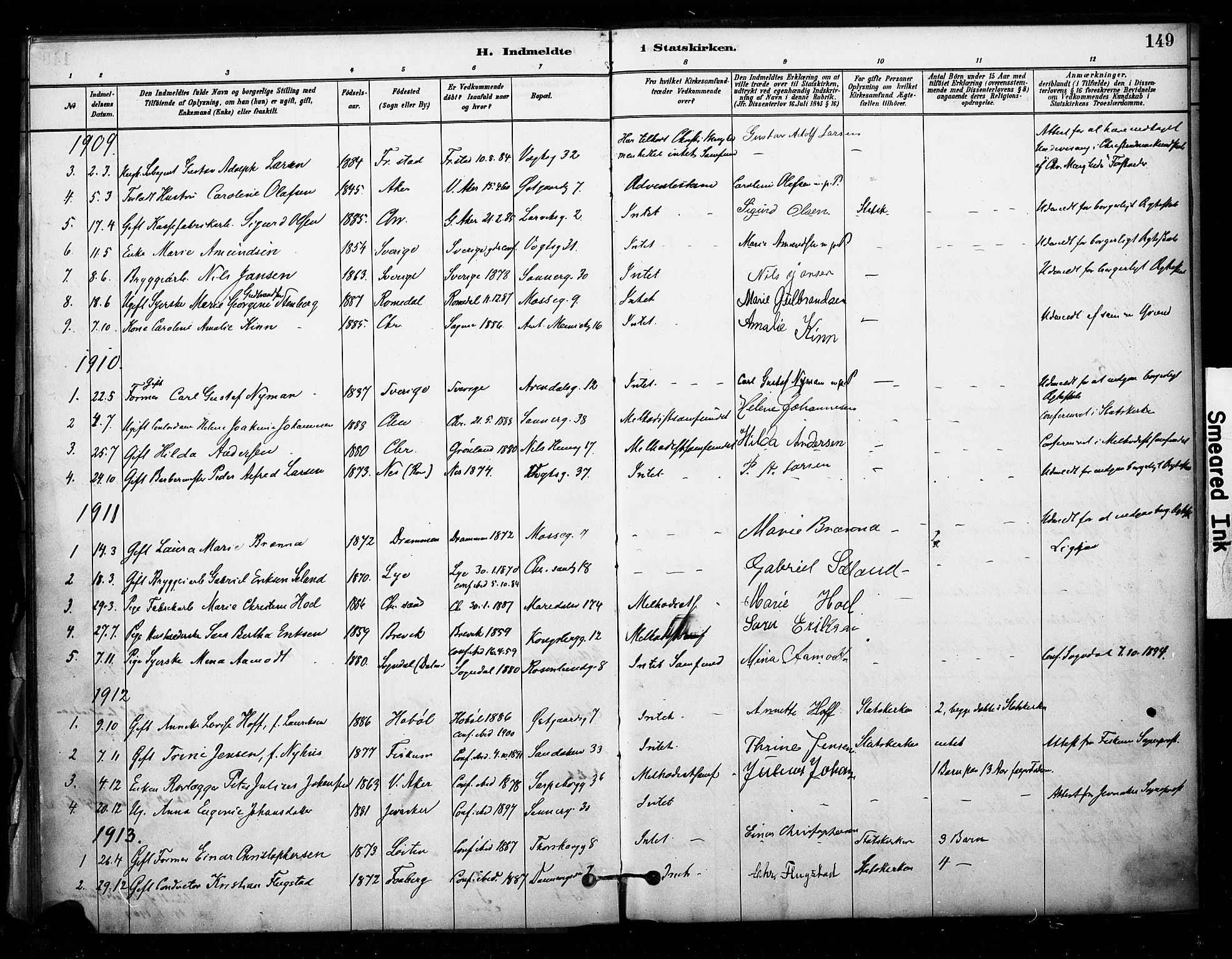Sagene prestekontor Kirkebøker, SAO/A-10796/F/L0003: Parish register (official) no. 3, 1880-1922, p. 149