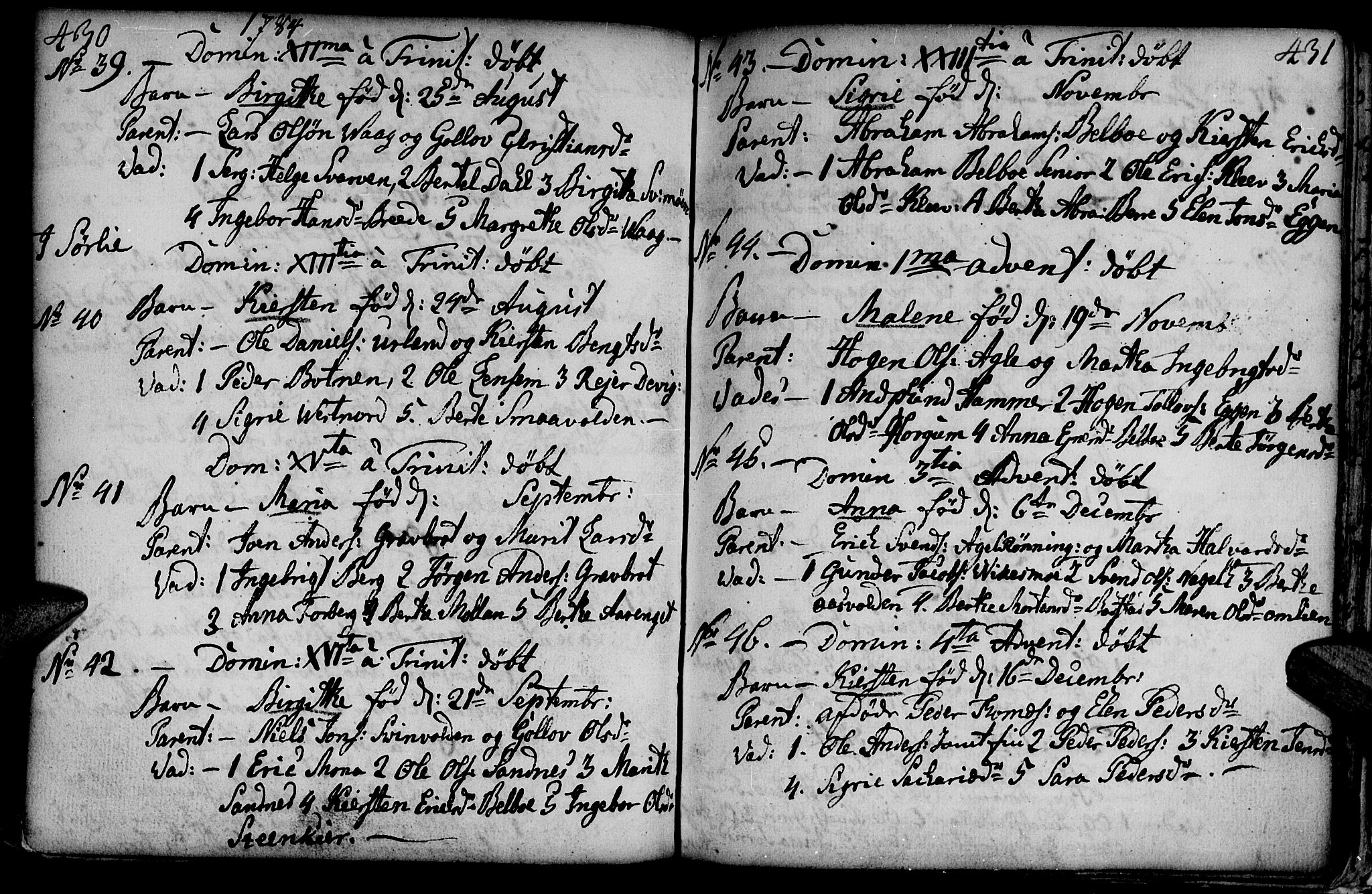 Ministerialprotokoller, klokkerbøker og fødselsregistre - Nord-Trøndelag, SAT/A-1458/749/L0467: Parish register (official) no. 749A01, 1733-1787, p. 430-431