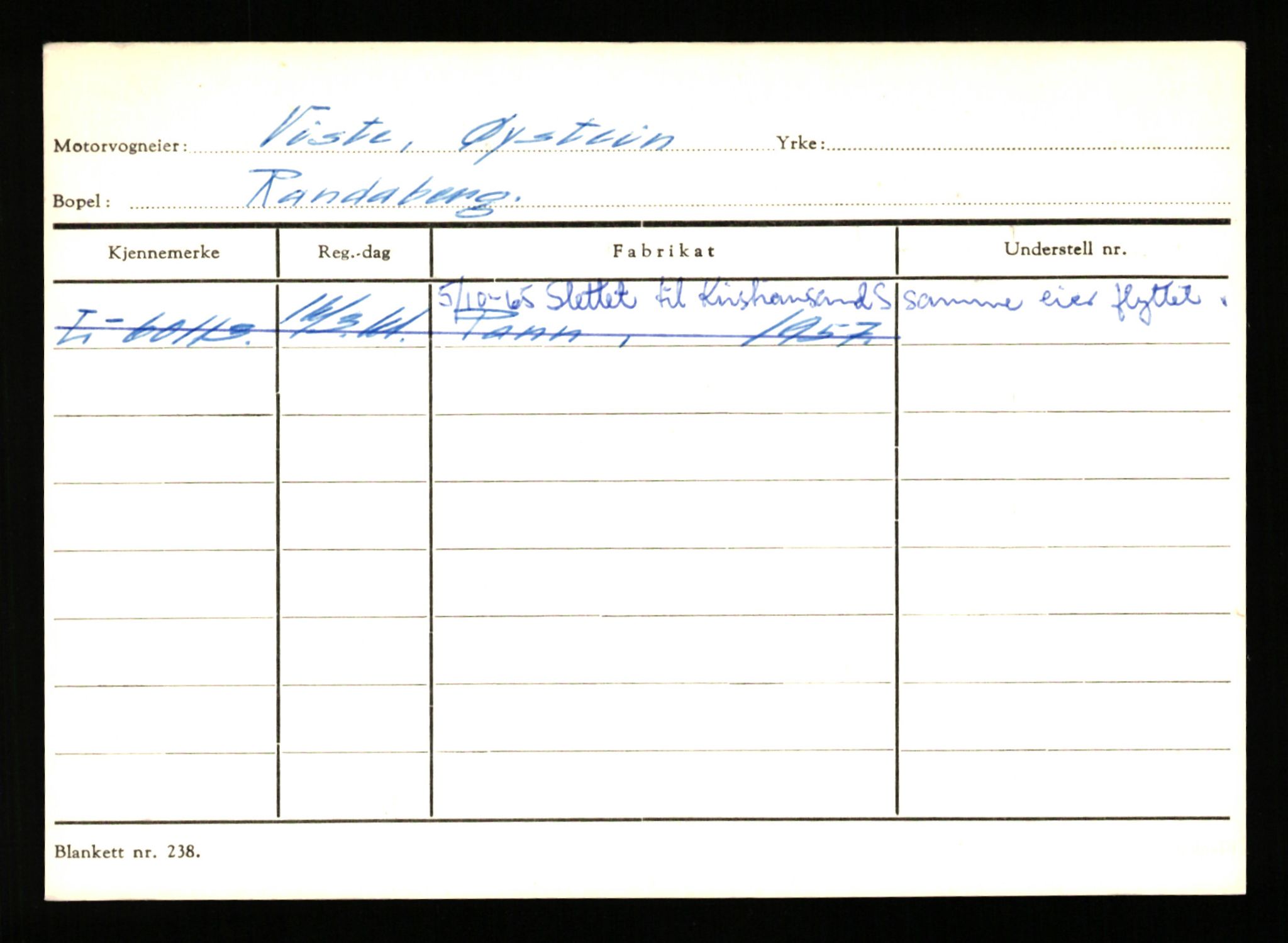 Stavanger trafikkstasjon, AV/SAST-A-101942/0/H/L0043: Viste - Øksendal, 1930-1971, p. 9