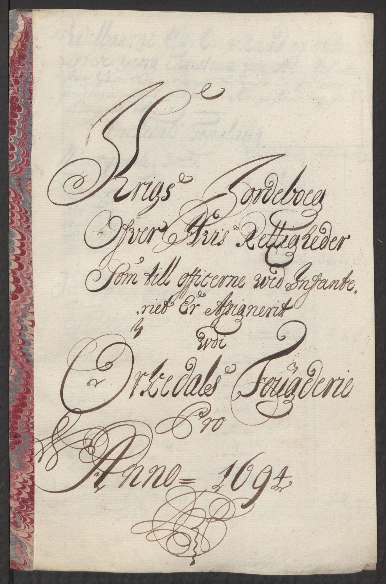 Rentekammeret inntil 1814, Reviderte regnskaper, Fogderegnskap, RA/EA-4092/R60/L3944: Fogderegnskap Orkdal og Gauldal, 1694, p. 182