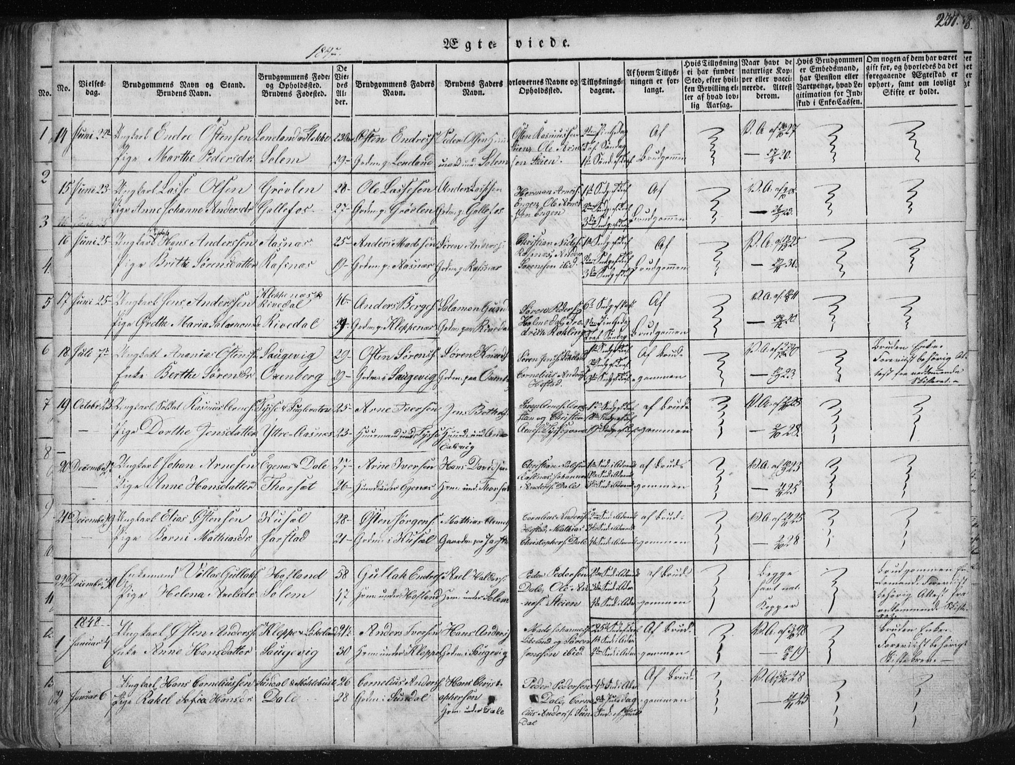 Fjaler sokneprestembete, AV/SAB-A-79801/H/Haa/Haaa/L0006: Parish register (official) no. A 6, 1835-1884, p. 237