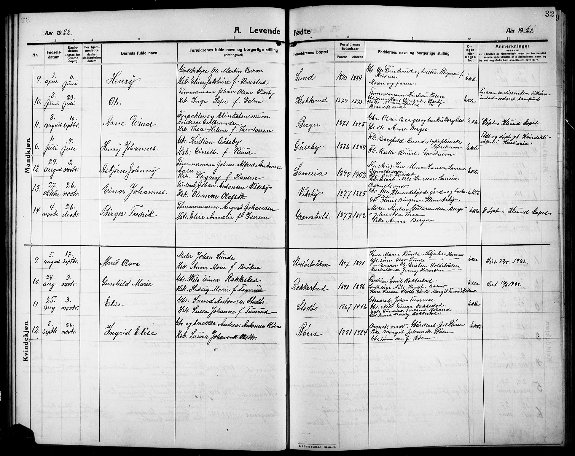 Rødenes prestekontor Kirkebøker, AV/SAO-A-2005/G/Ga/L0003: Parish register (copy) no. I 3, 1911-1926, p. 32