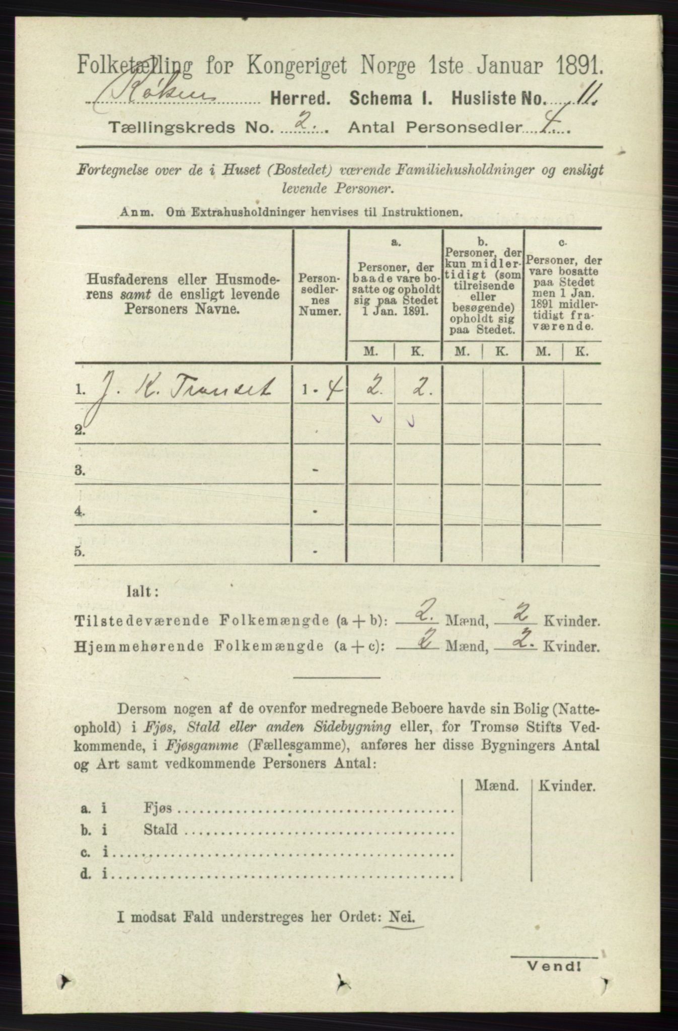 RA, 1891 census for 0627 Røyken, 1891, p. 476