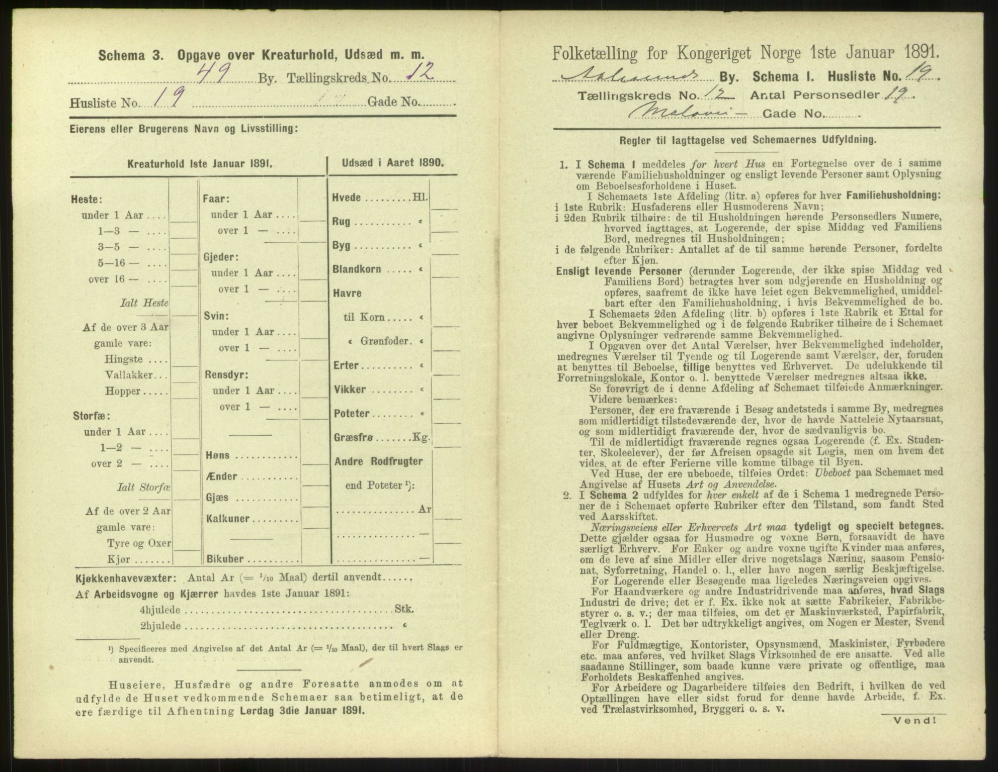 RA, 1891 census for 1501 Ålesund, 1891, p. 900