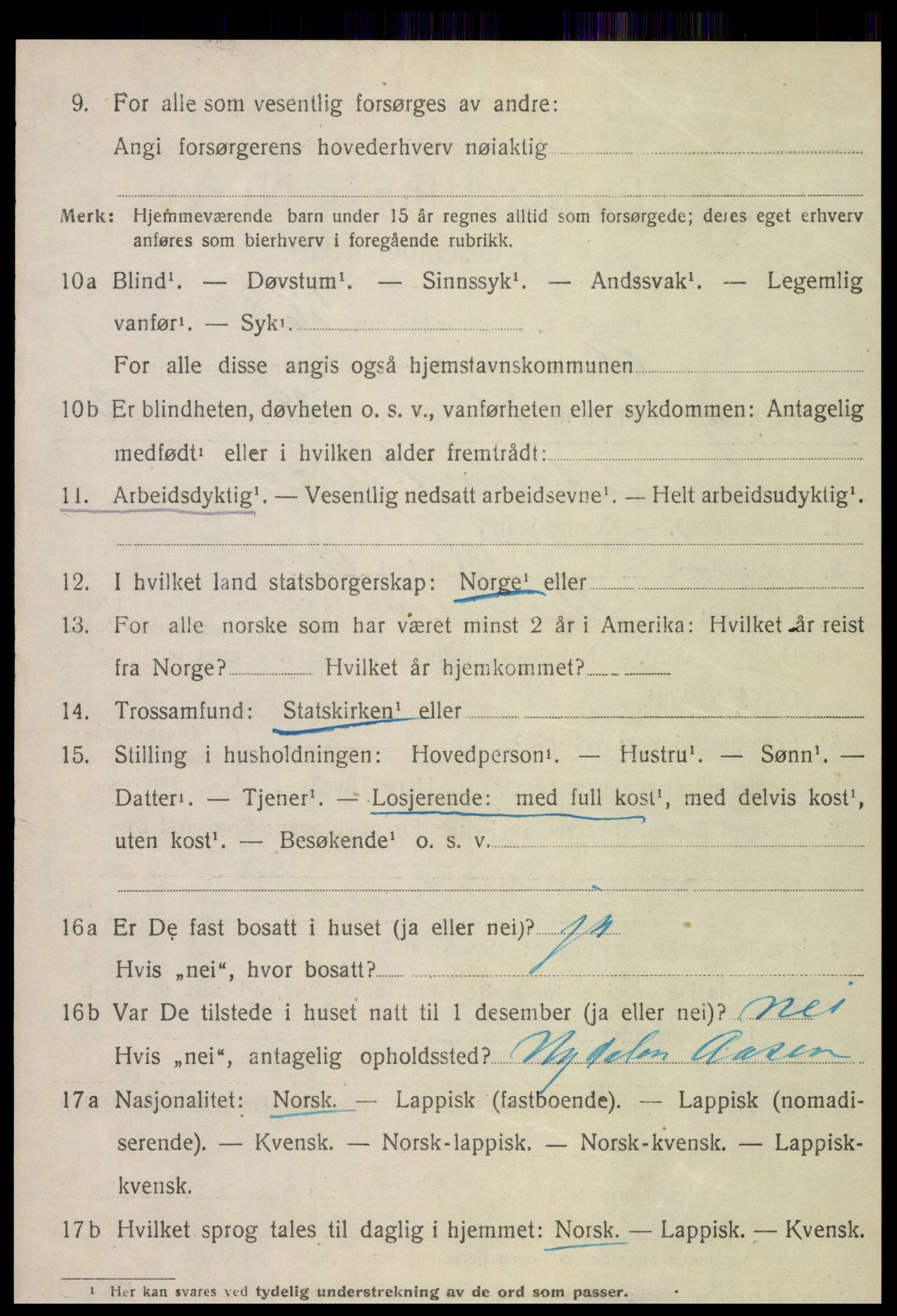 SAT, 1920 census for Åsen, 1920, p. 1697