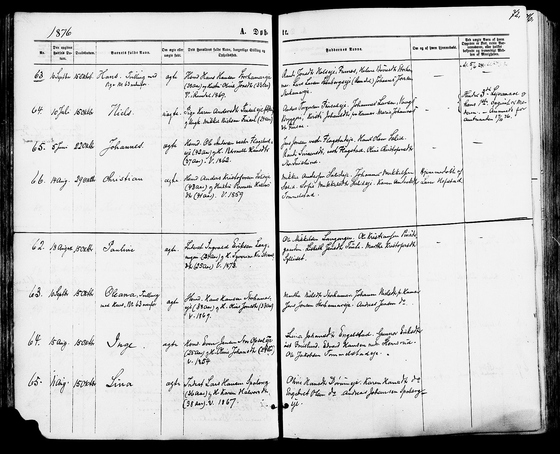 Vang prestekontor, Hedmark, AV/SAH-PREST-008/H/Ha/Haa/L0015: Parish register (official) no. 15, 1871-1885, p. 72