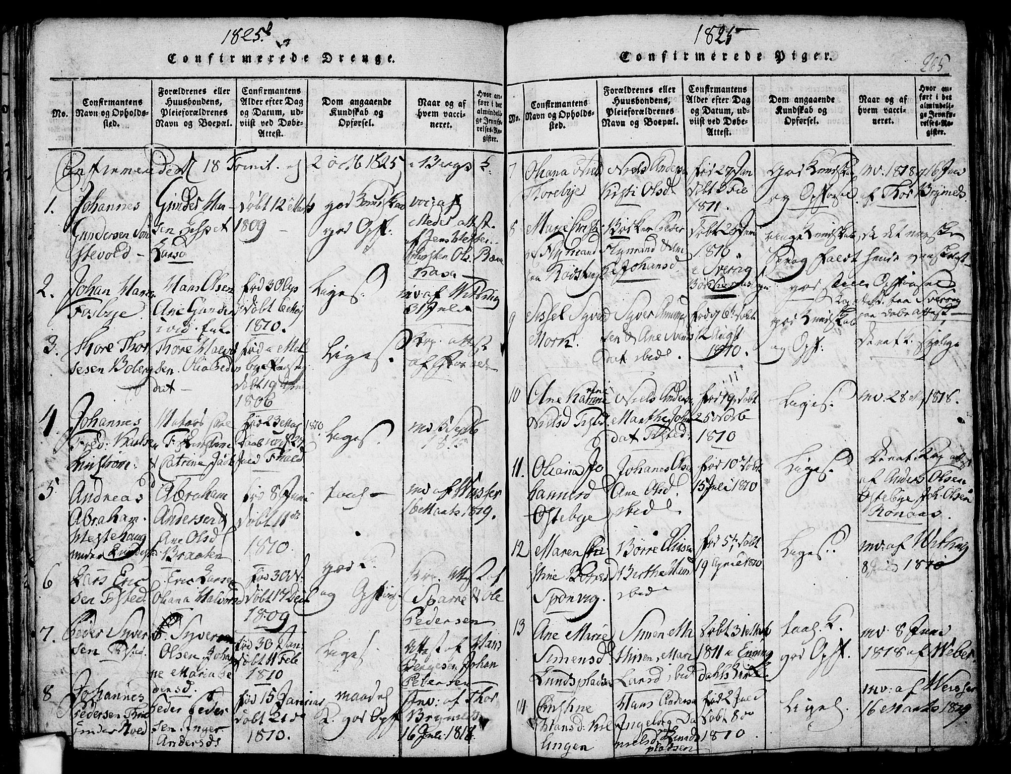 Berg prestekontor Kirkebøker, SAO/A-10902/F/Fa/L0002: Parish register (official) no. I 2, 1815-1831, p. 265