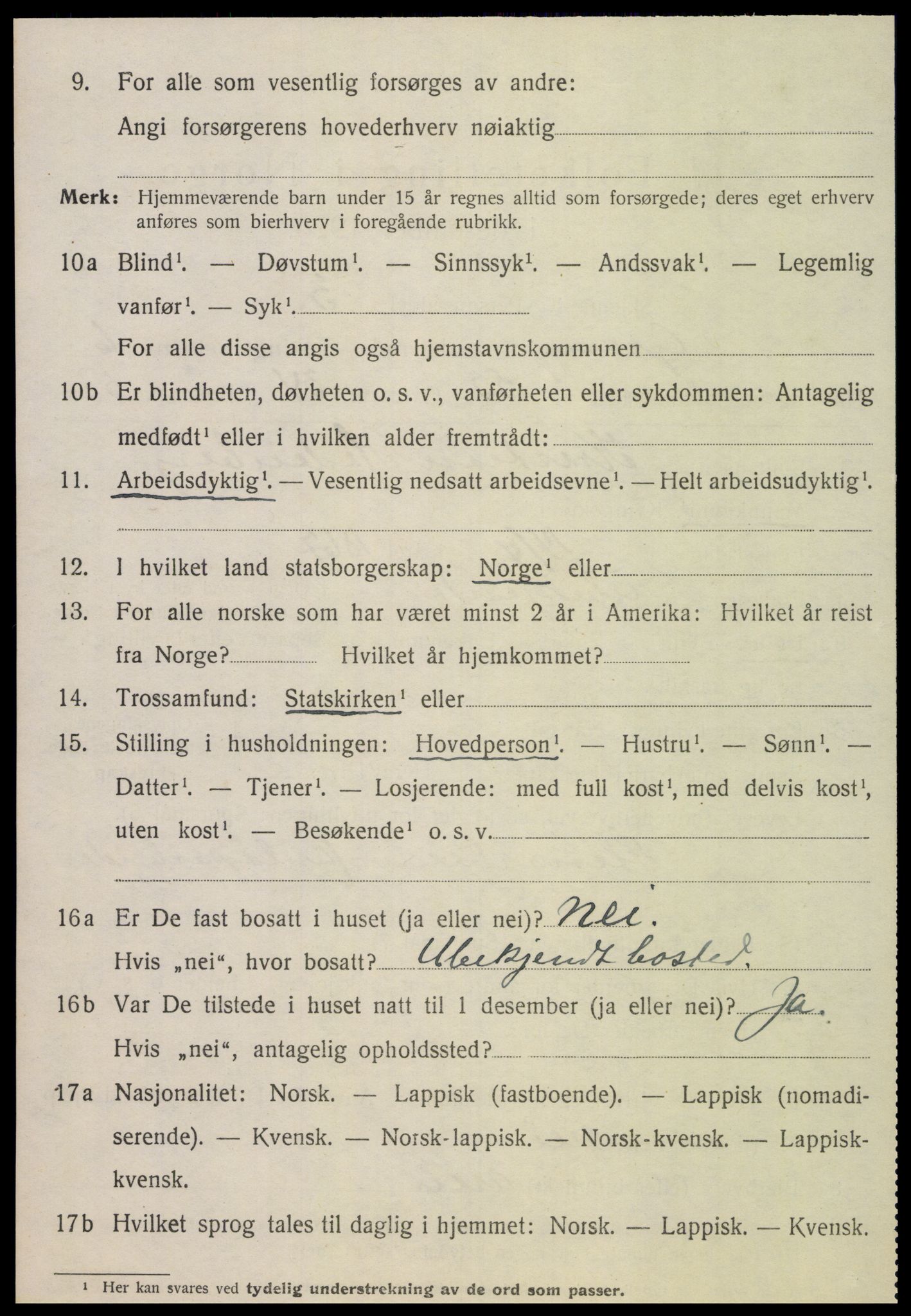 SAT, 1920 census for Grong, 1920, p. 4116