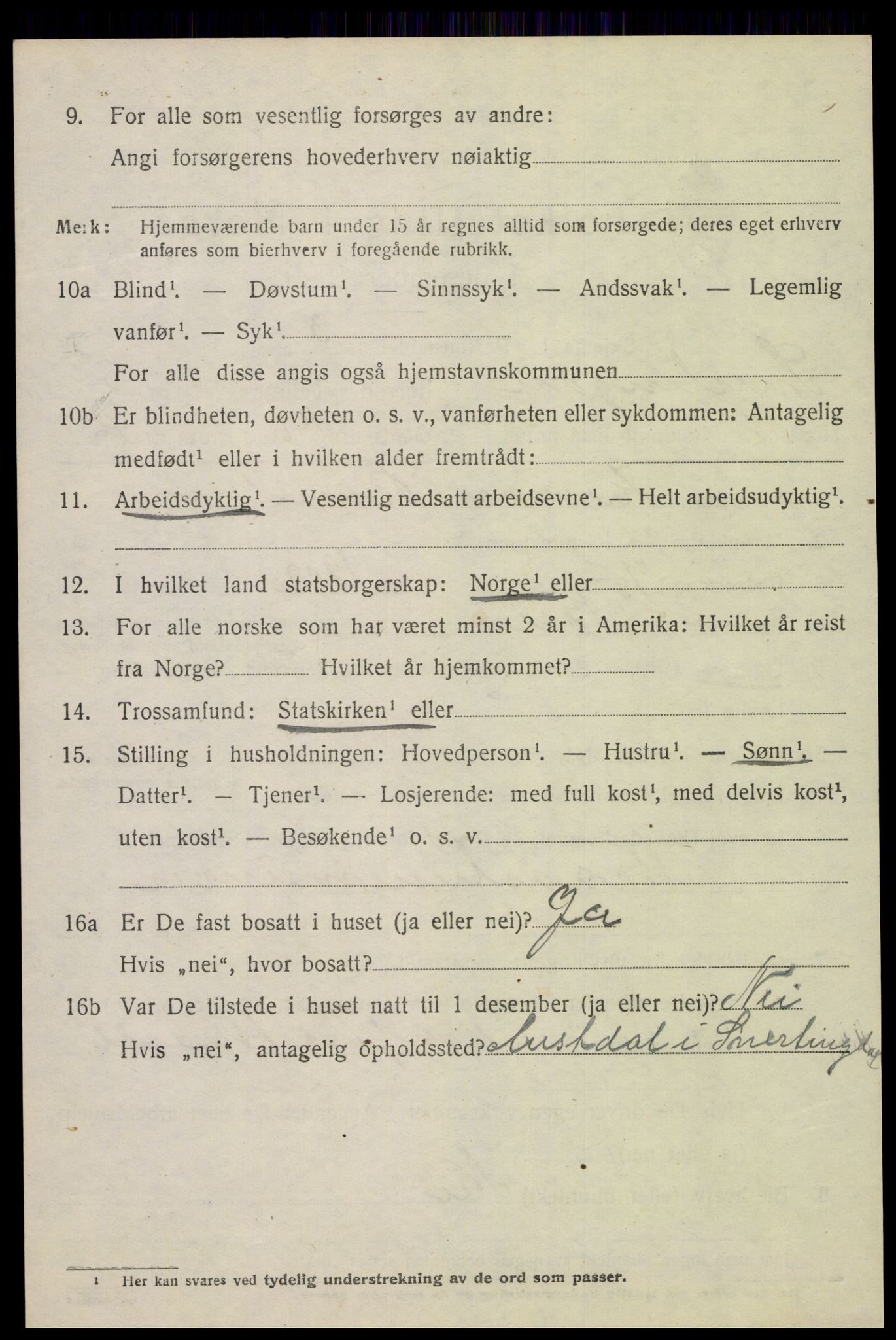 SAH, 1920 census for Snertingdal, 1920, p. 4700