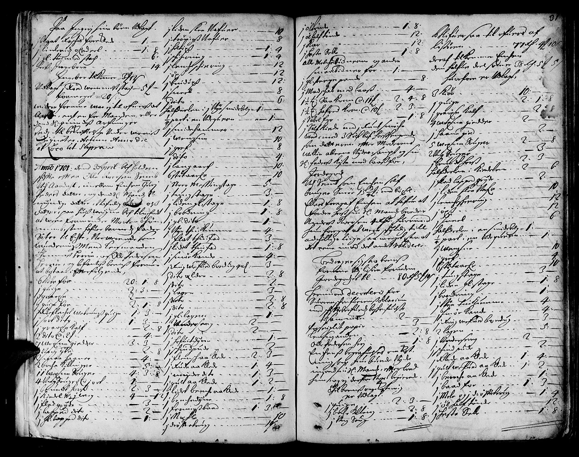 Indre Sogn tingrett, AV/SAB-A-3301/1/H/Ha/L0003: Skifteprotokoll 3, 1708-1722, p. 30b-31a