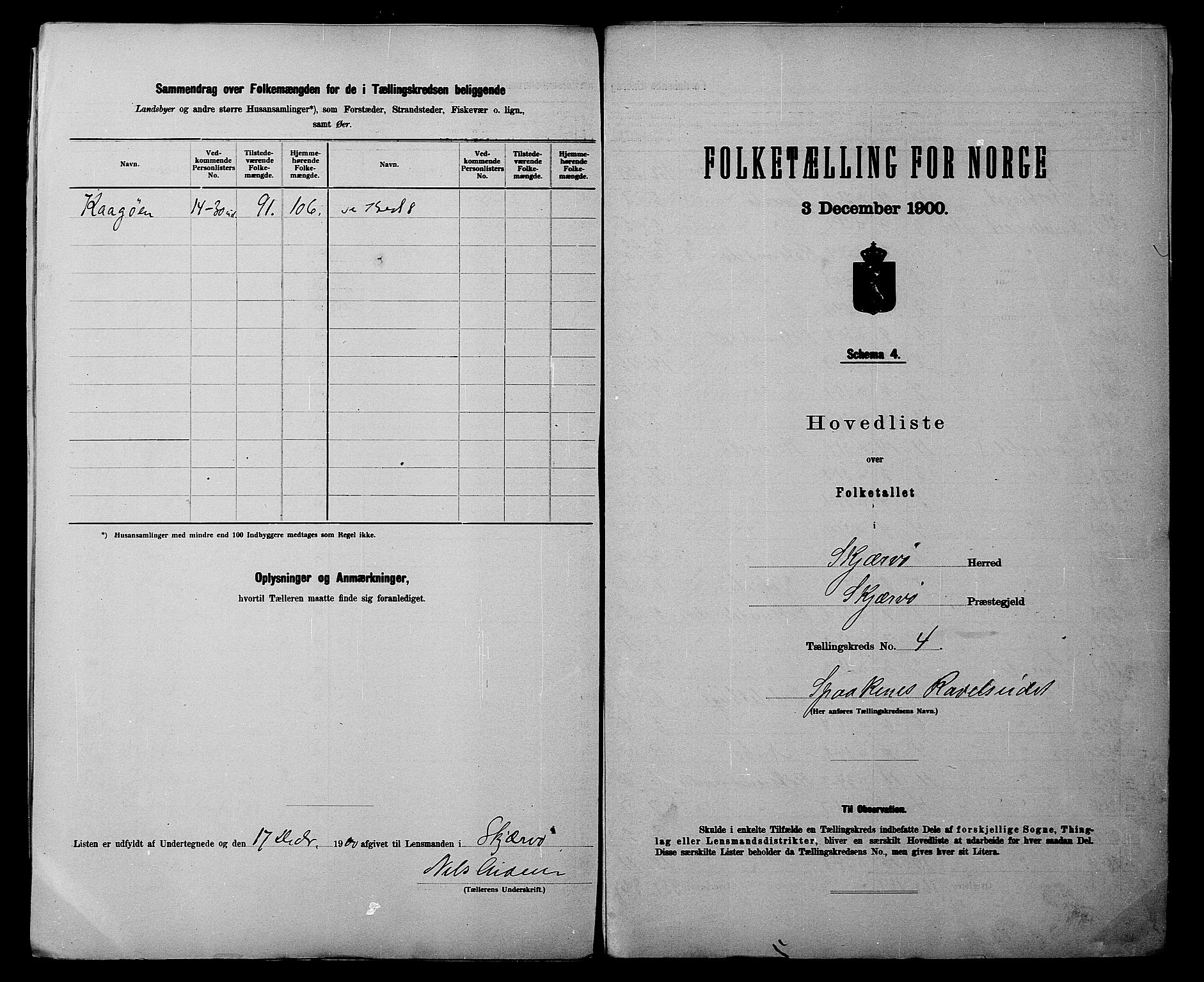 SATØ, 1900 census for Skjervøy, 1900, p. 12