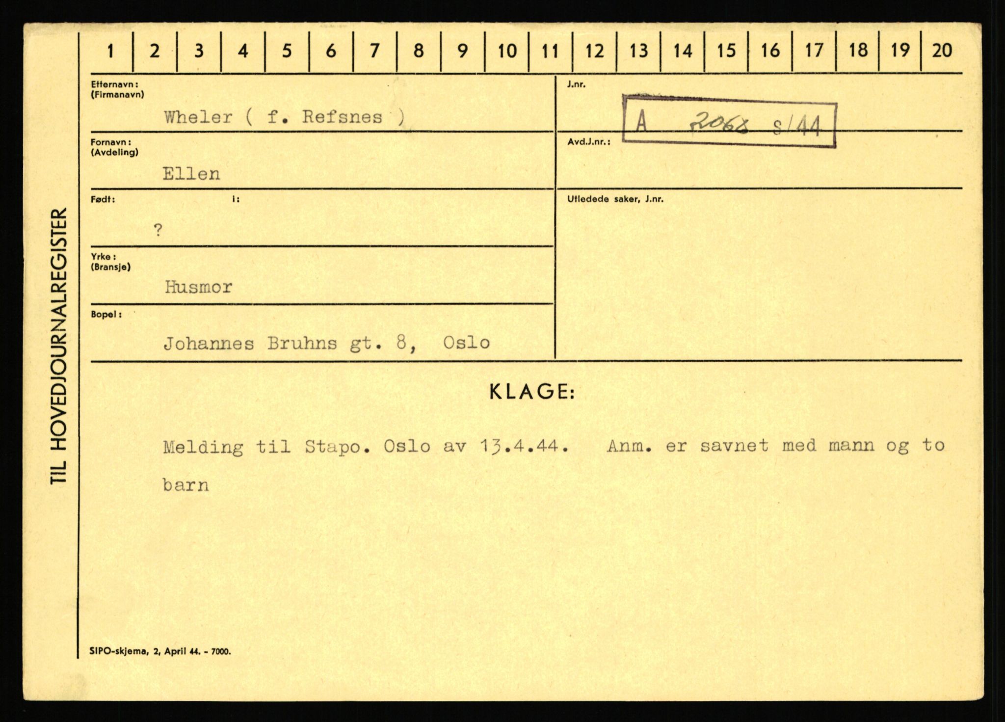 Statspolitiet - Hovedkontoret / Osloavdelingen, AV/RA-S-1329/C/Ca/L0016: Uberg - Øystese, 1943-1945, p. 2419