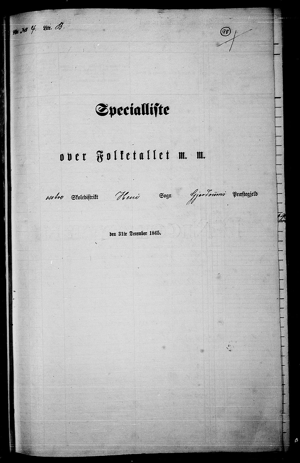 RA, 1865 census for Gjerdrum, 1865, p. 81