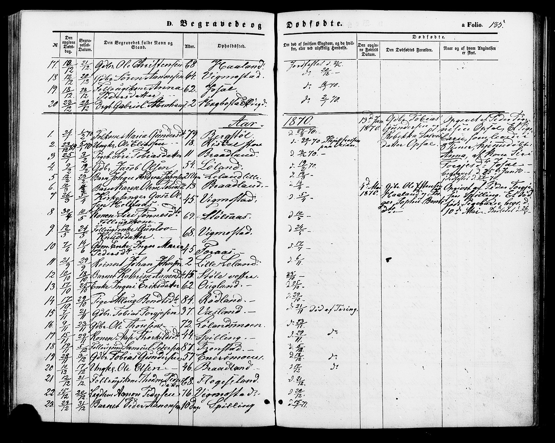 Nord-Audnedal sokneprestkontor, SAK/1111-0032/F/Fa/Fab/L0002: Parish register (official) no. A 2, 1859-1882, p. 185