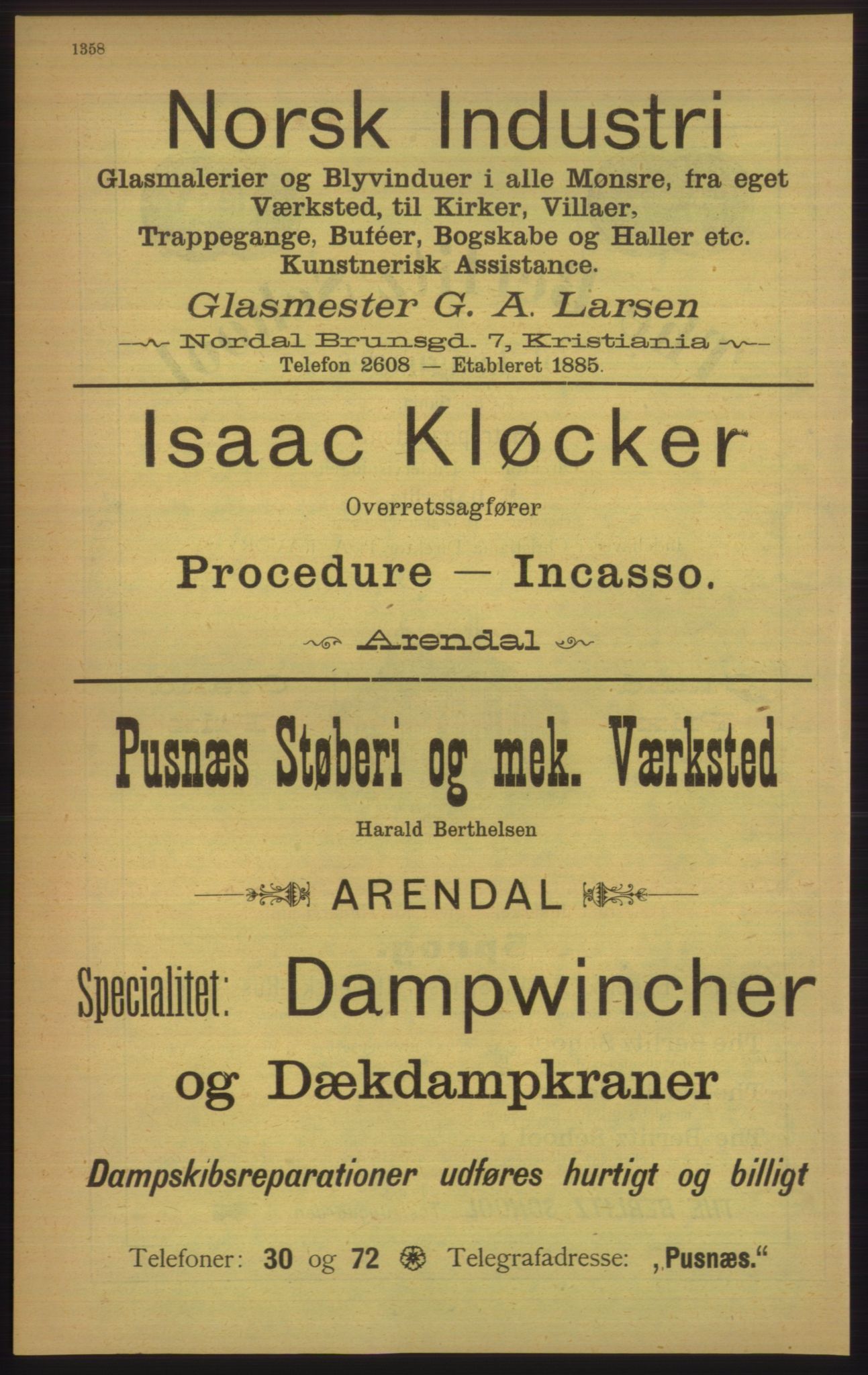 Kristiania/Oslo adressebok, PUBL/-, 1906, p. 1358