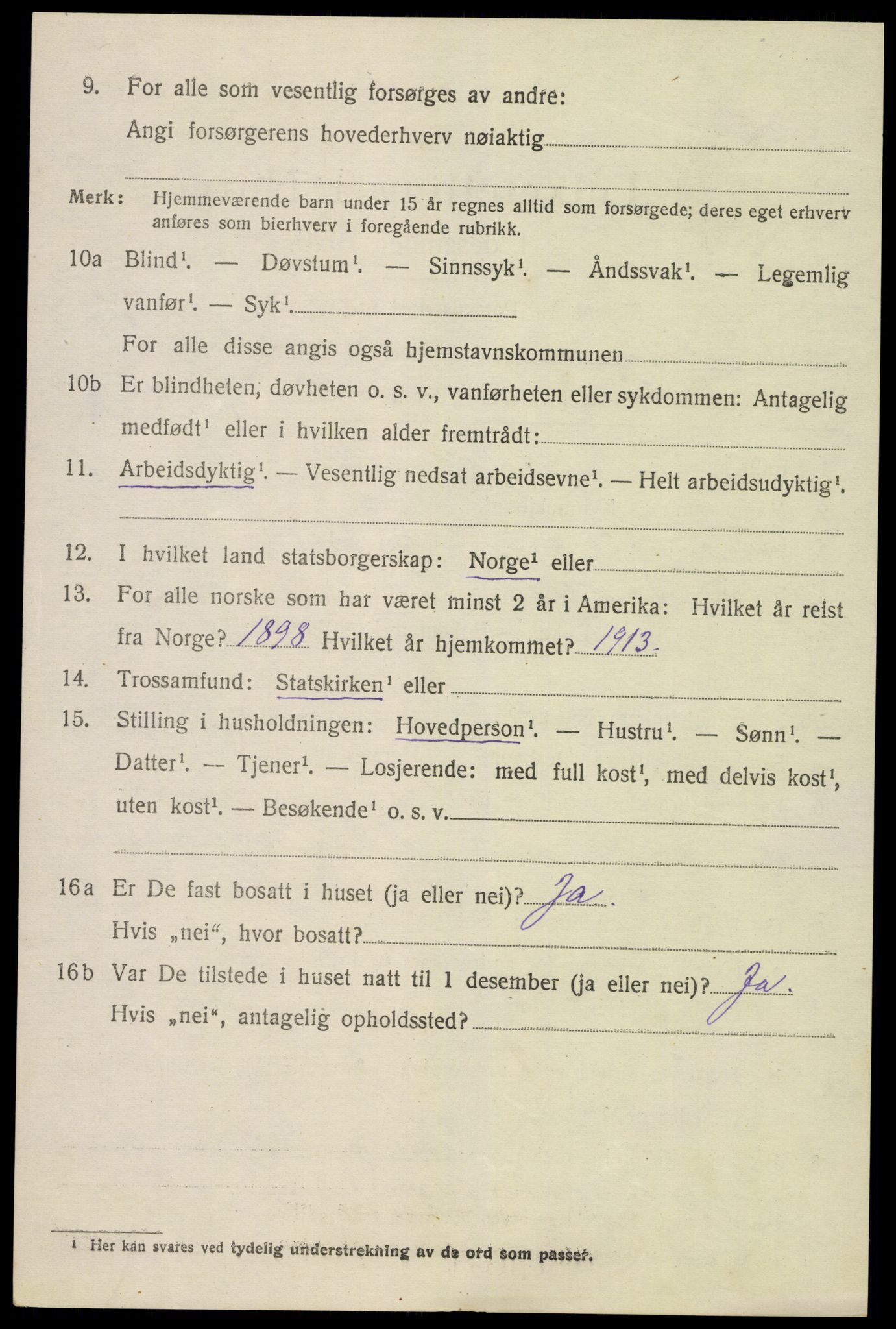 SAK, 1920 census for Tromøy, 1920, p. 1078