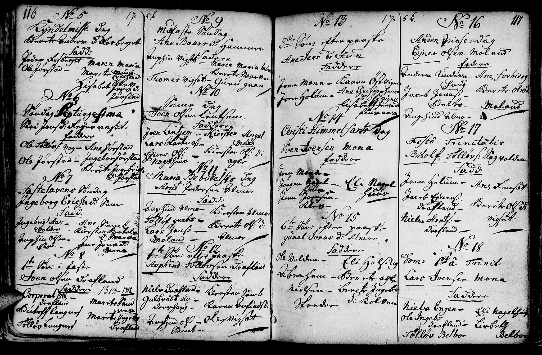 Ministerialprotokoller, klokkerbøker og fødselsregistre - Nord-Trøndelag, SAT/A-1458/749/L0467: Parish register (official) no. 749A01, 1733-1787, p. 116-117