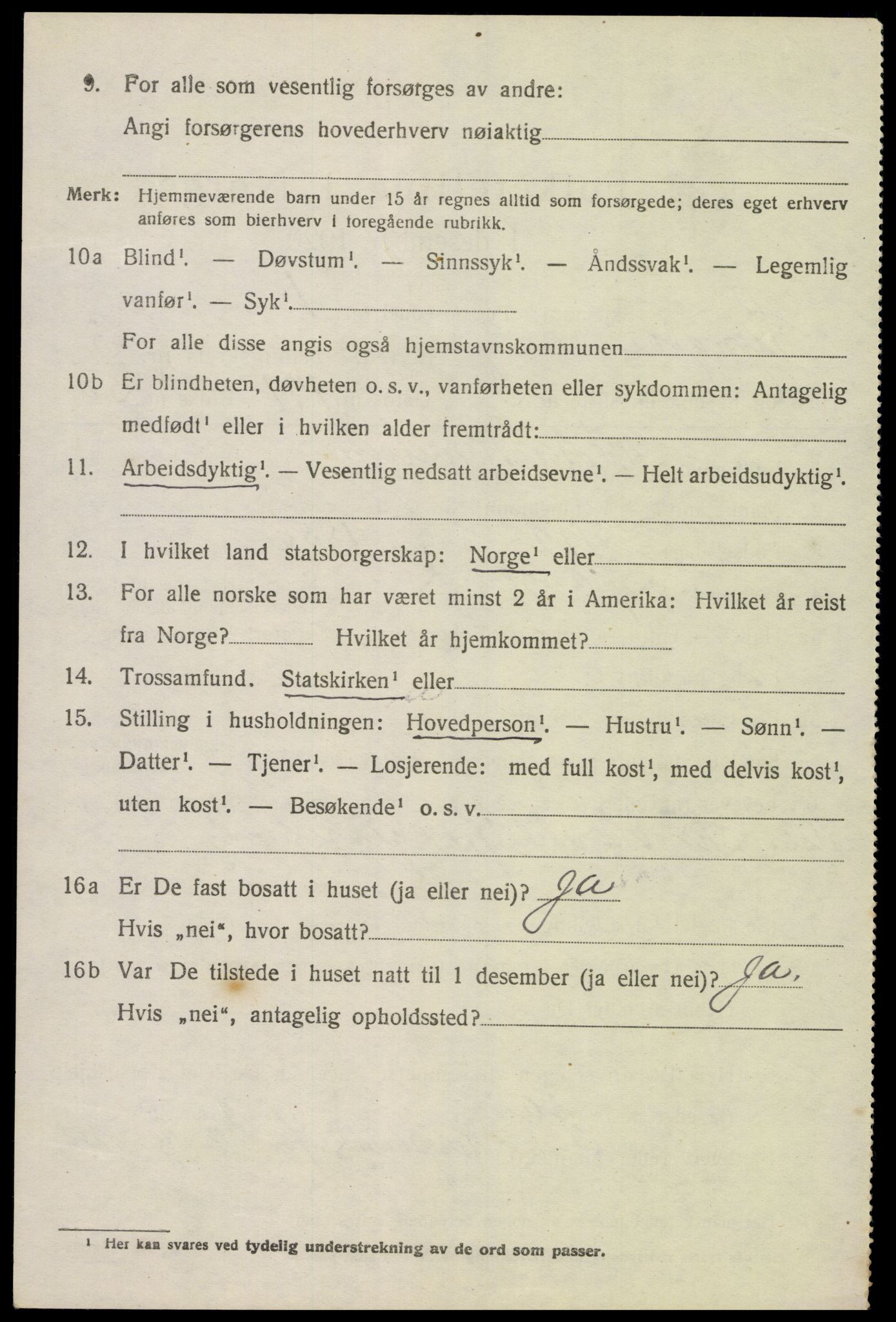 SAK, 1920 census for Lyngdal, 1920, p. 1938