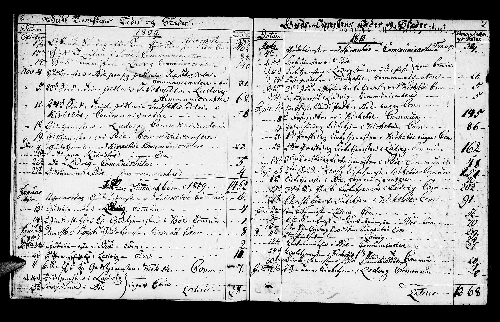 Lavik sokneprestembete, SAB/A-80901: Parish register (official) no. A 1, 1809-1822, p. 6-7