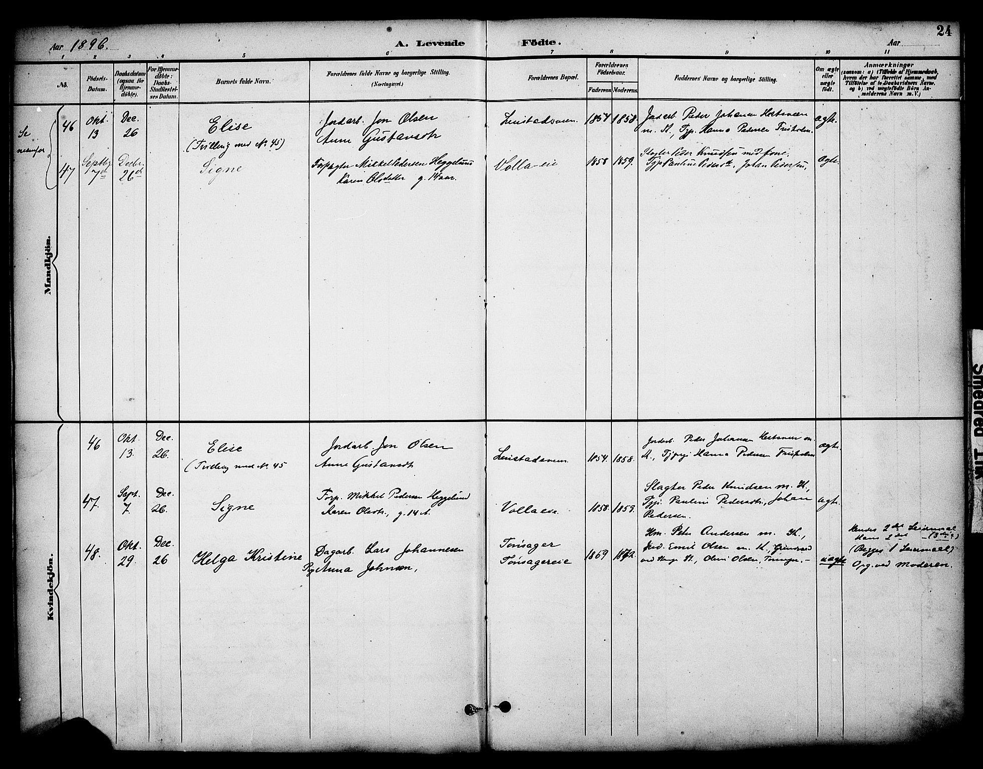 Stange prestekontor, AV/SAH-PREST-002/K/L0020: Parish register (official) no. 20, 1894-1905, p. 24