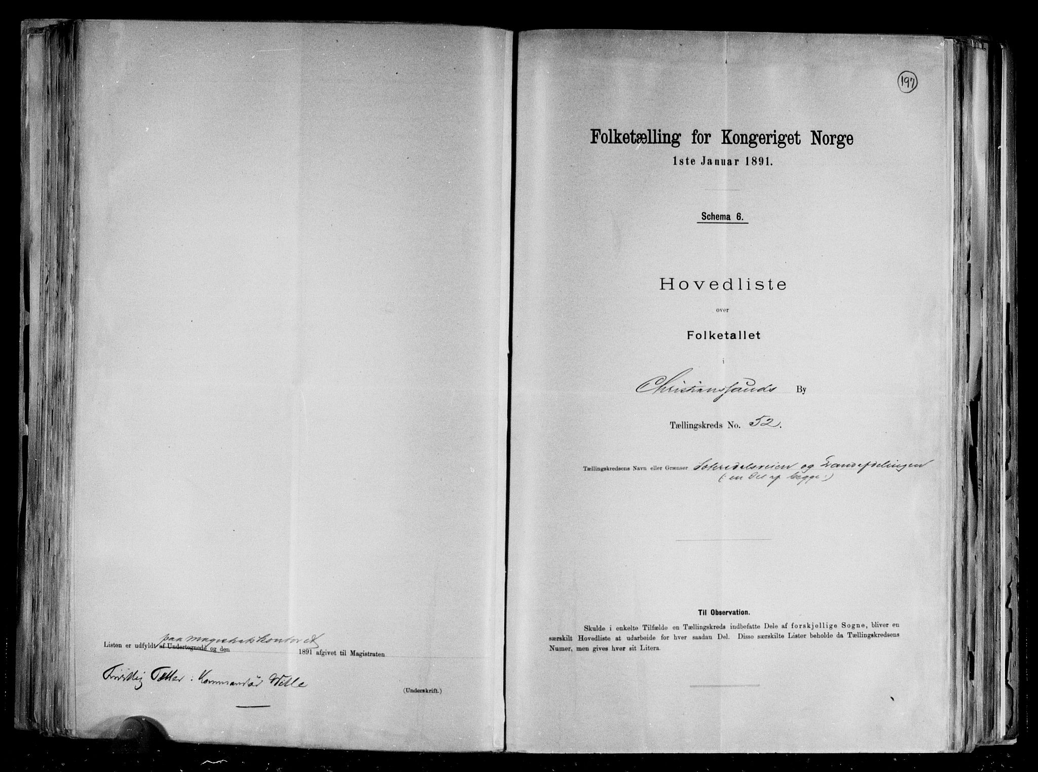 RA, 1891 census for 1001 Kristiansand, 1891, p. 109