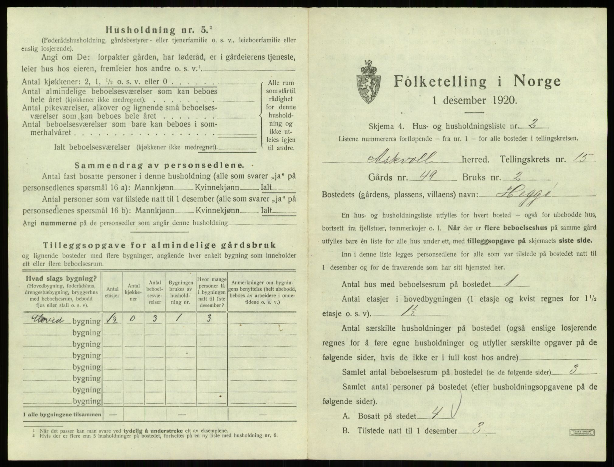 SAB, 1920 census for Askvoll, 1920, p. 763