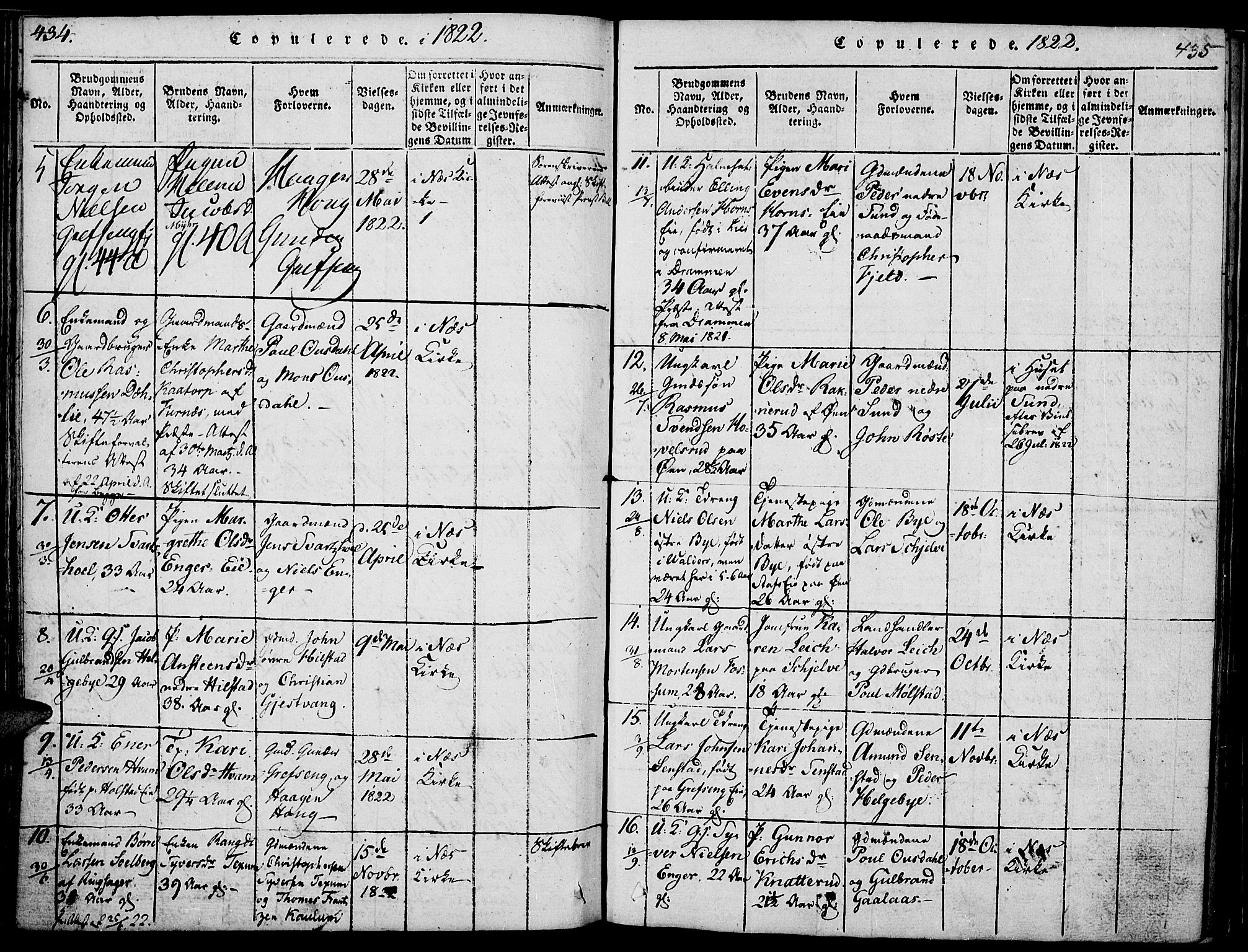 Nes prestekontor, Hedmark, AV/SAH-PREST-020/K/Ka/L0002: Parish register (official) no. 2, 1813-1827, p. 434-435