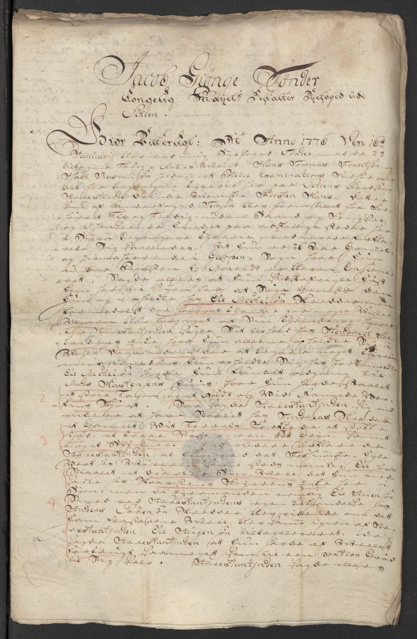 Kristiania stiftamt, SAO/A-10386/G/Gm/L0011: Domsakter og forhør, 1776, p. 594