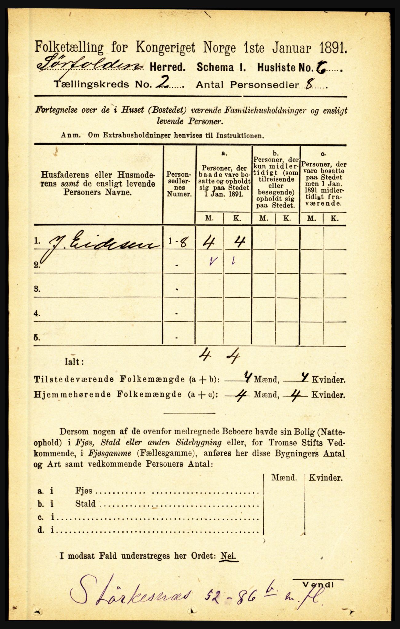 RA, 1891 census for 1845 Sørfold, 1891, p. 179