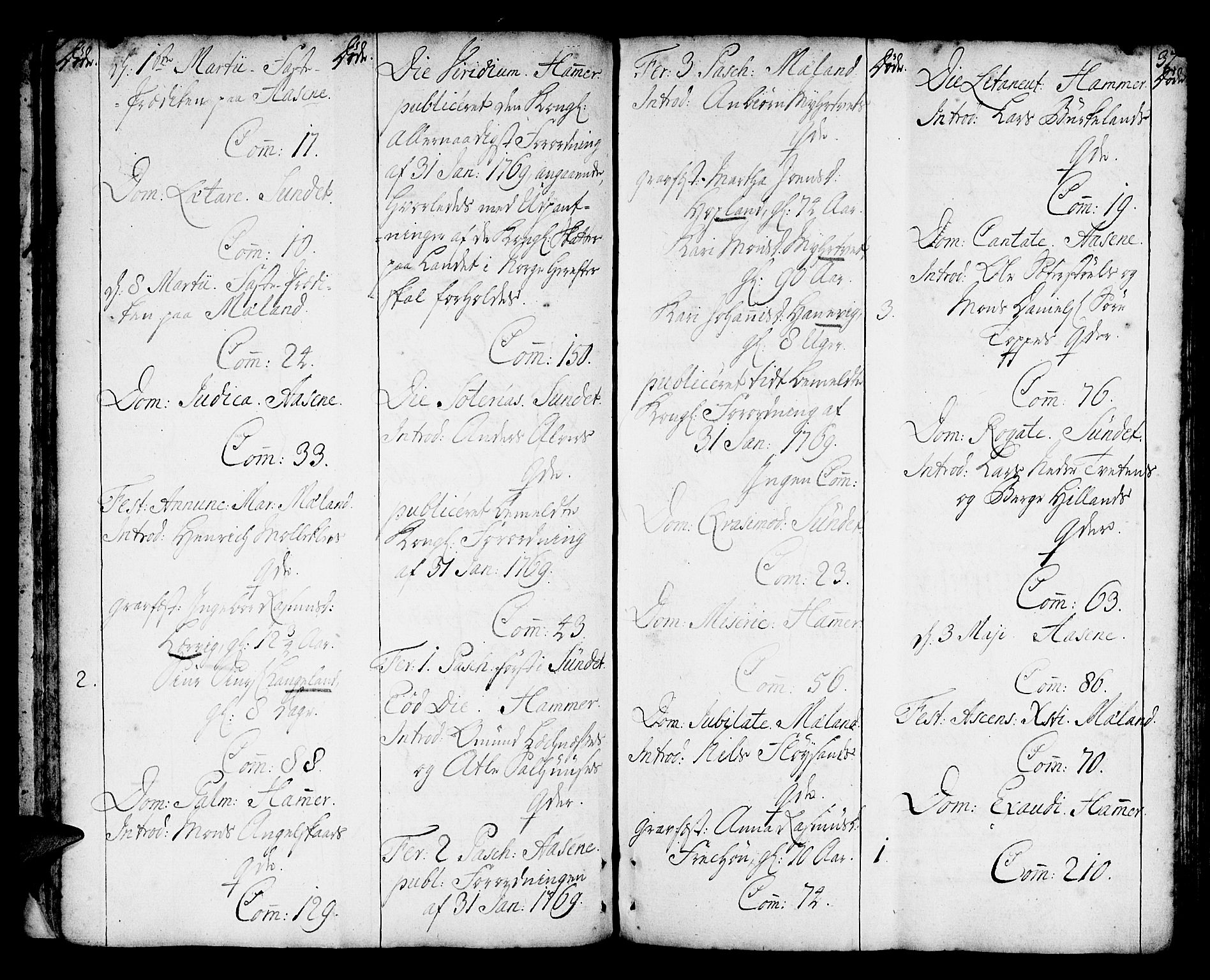 Hamre sokneprestembete, AV/SAB-A-75501/H/Ha/Haa/Haaa/L0007: Parish register (official) no. A 7, 1762-1777, p. 37