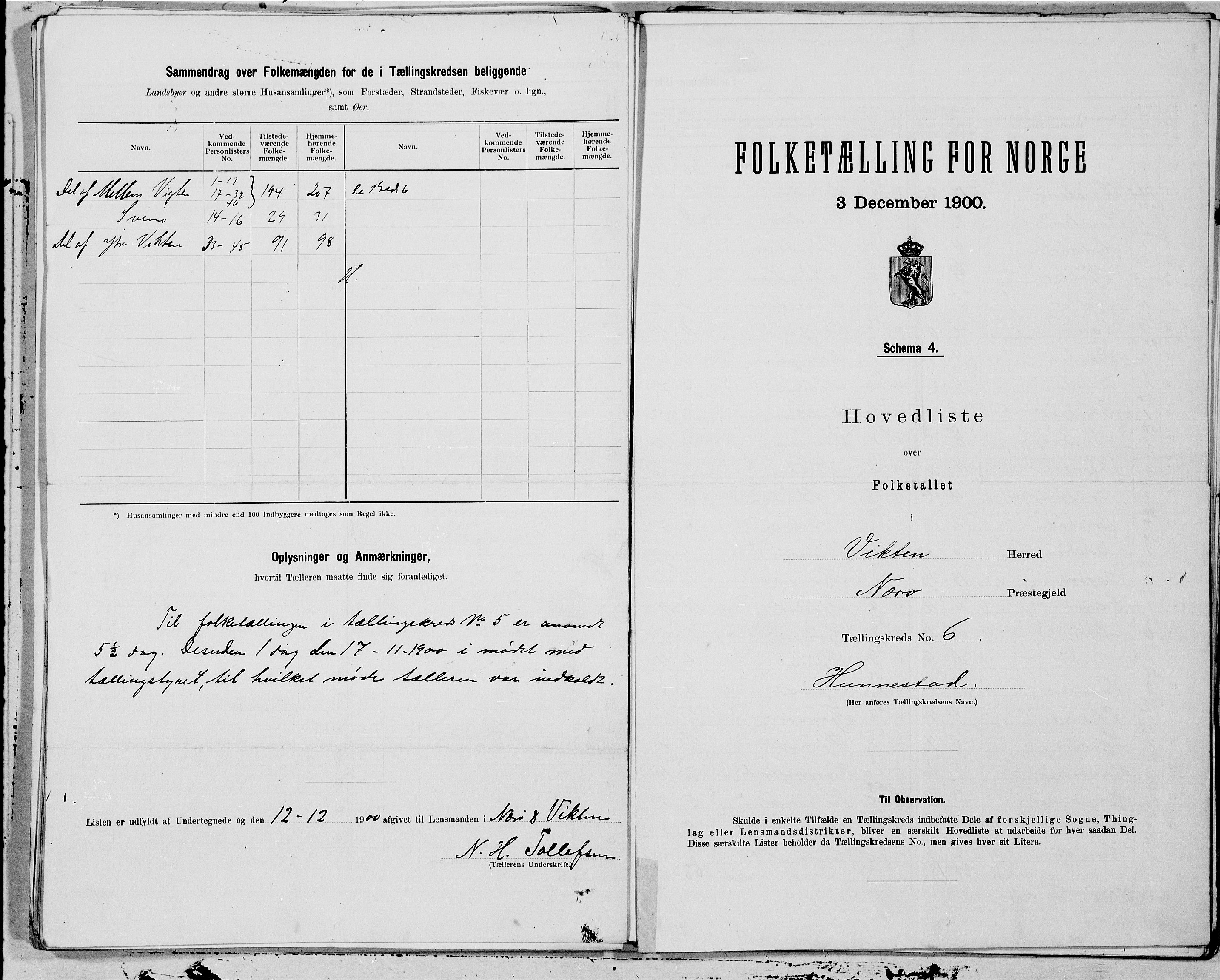 SAT, 1900 census for Vikna, 1900, p. 12