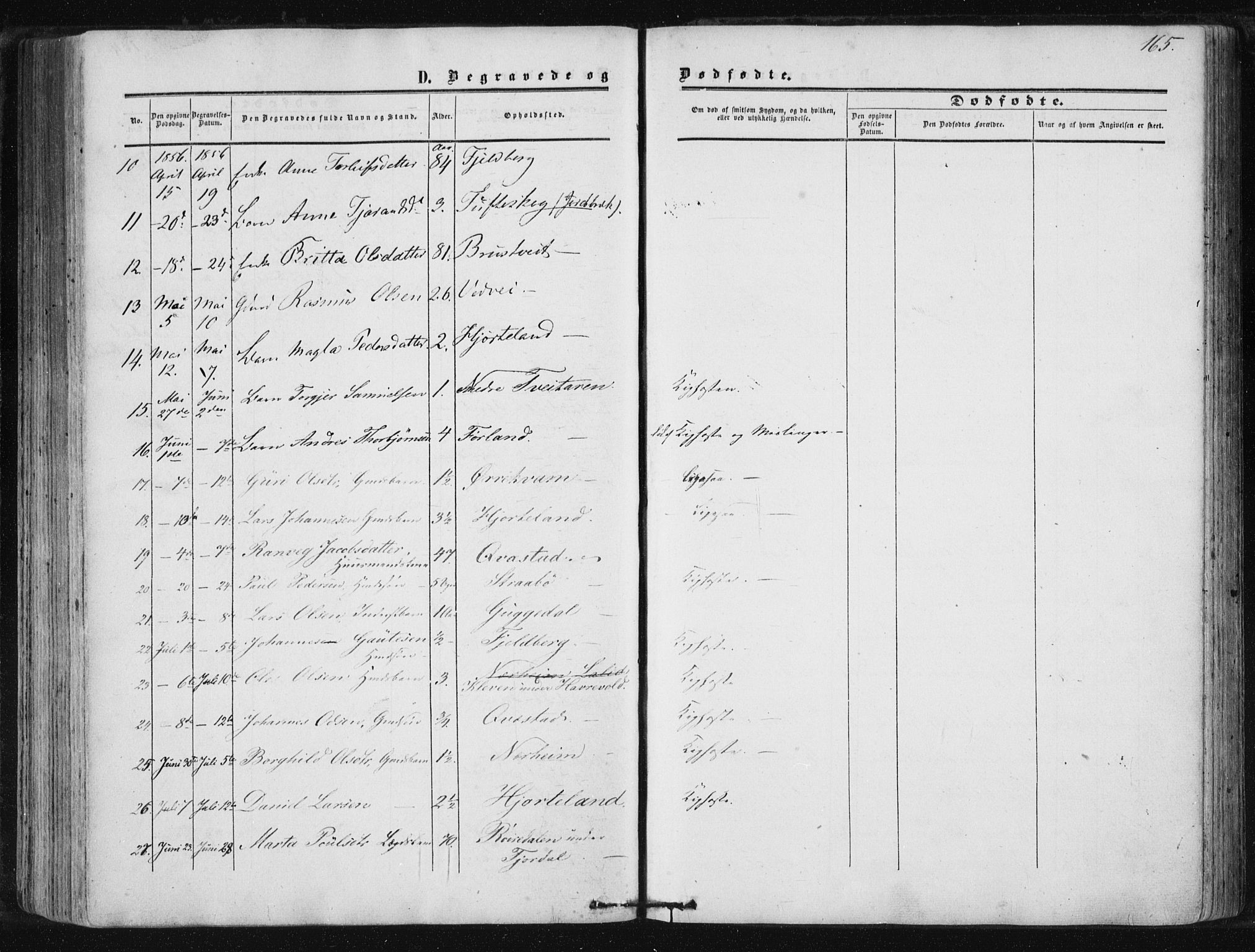 Suldal sokneprestkontor, AV/SAST-A-101845/01/IV/L0009: Parish register (official) no. A 9, 1854-1868, p. 165