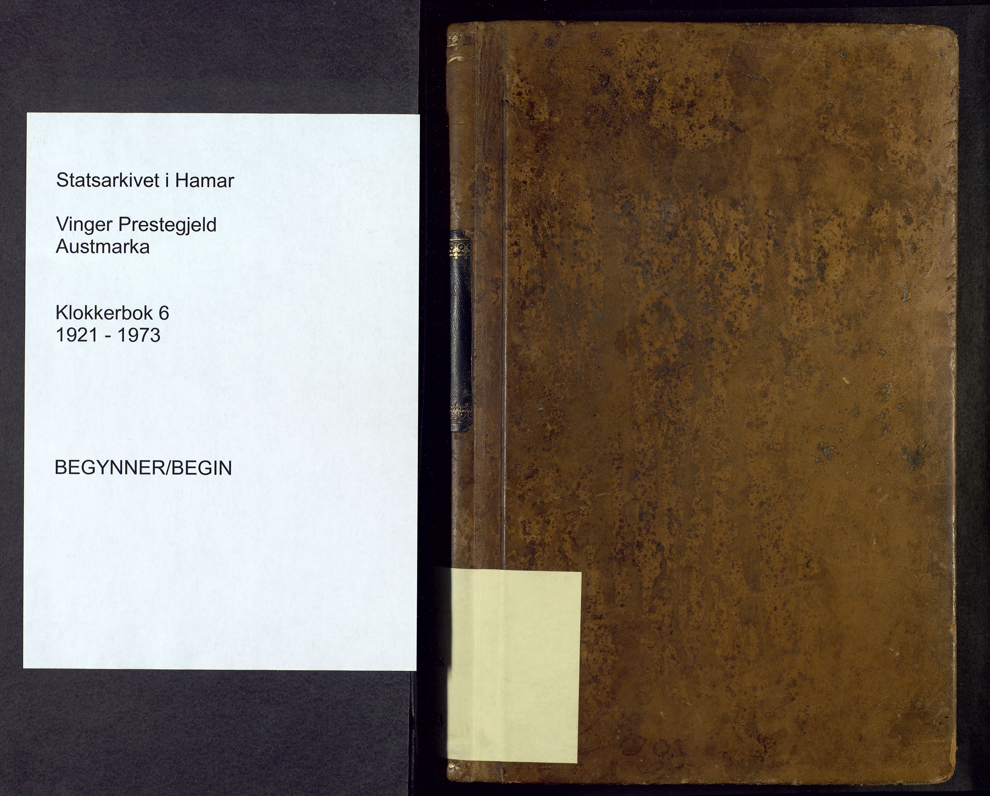Vinger prestekontor, SAH/PREST-024/H/Ha/Hab/L0006: Parish register (copy) no. 6, 1921-1973