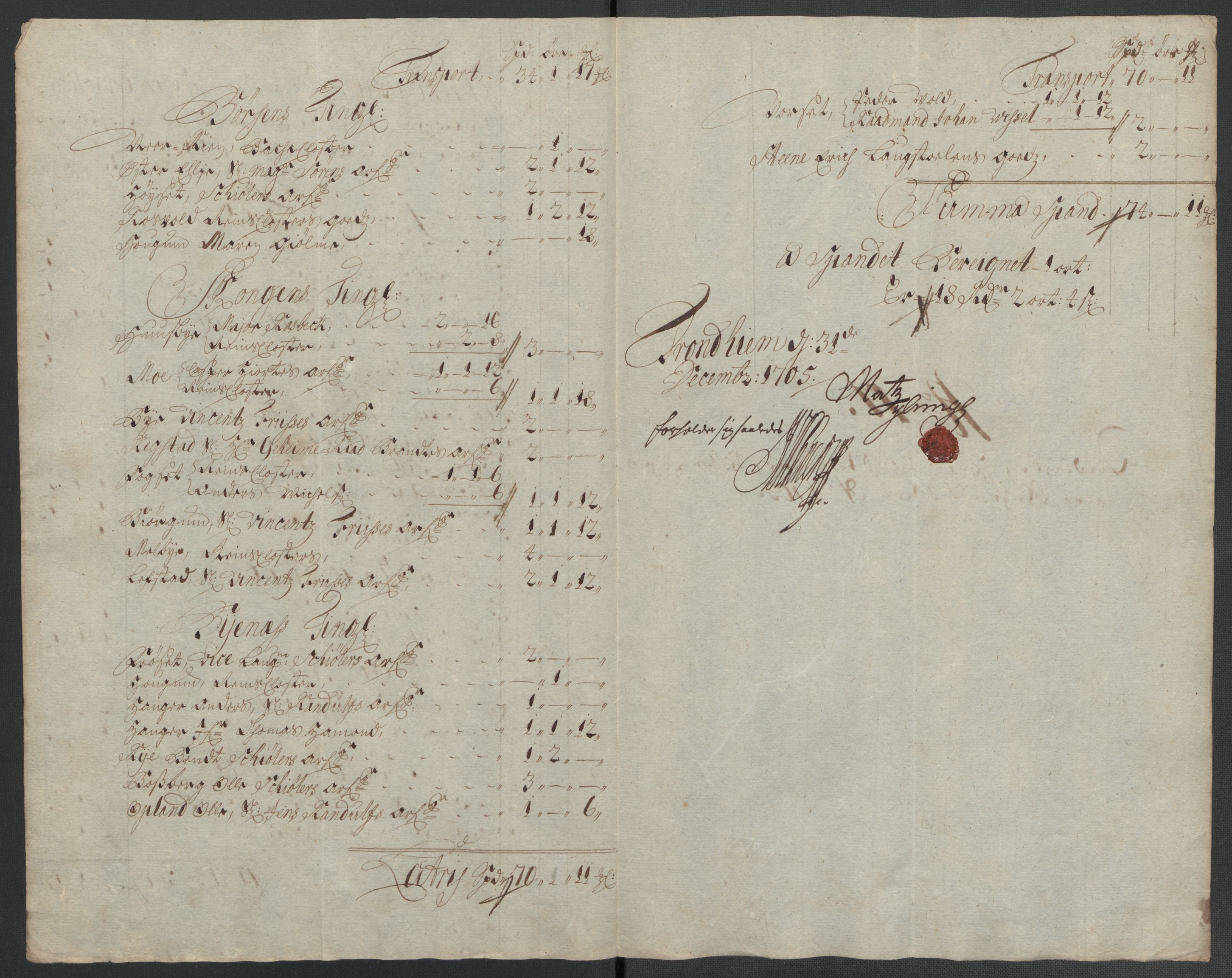 Rentekammeret inntil 1814, Reviderte regnskaper, Fogderegnskap, AV/RA-EA-4092/R61/L4109: Fogderegnskap Strinda og Selbu, 1704-1706, p. 452