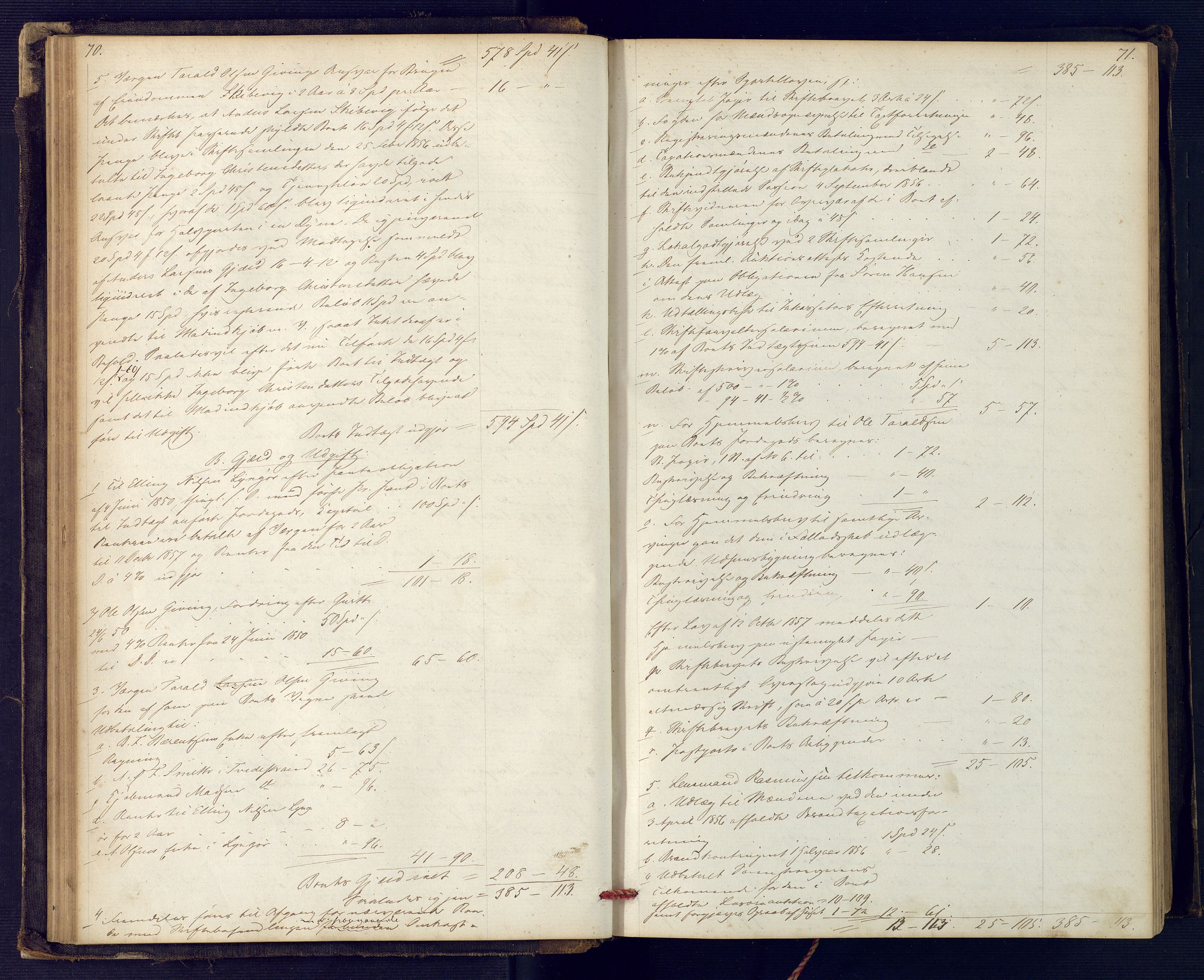 Holt sorenskriveri, SAK/1221-0002/H/Hc/L0029: Skifteutlodningsprotokoll nr. 4 med løst register, 1857-1862, p. 70-71