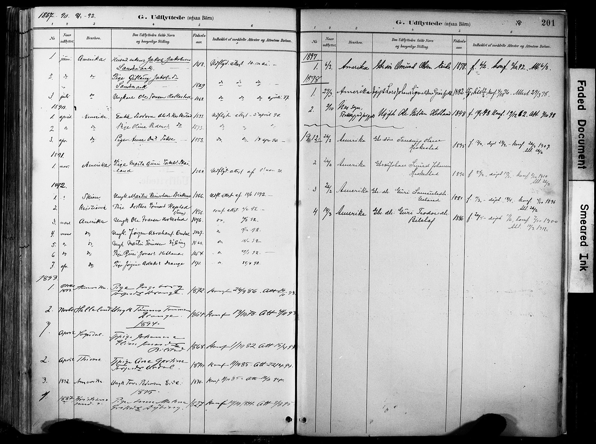 Lund sokneprestkontor, AV/SAST-A-101809/S06/L0012: Parish register (official) no. A 11, 1887-1921, p. 201