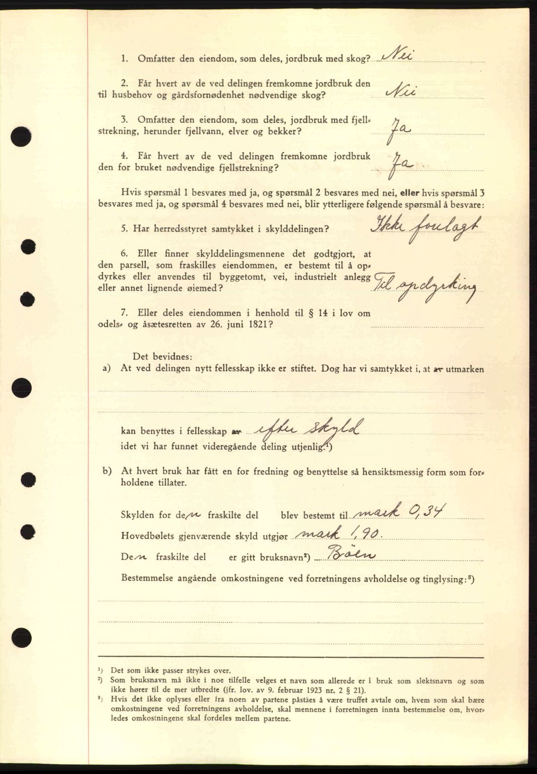 Nordre Sunnmøre sorenskriveri, SAT/A-0006/1/2/2C/2Ca: Mortgage book no. A11, 1941-1941, Diary no: : 1250/1941
