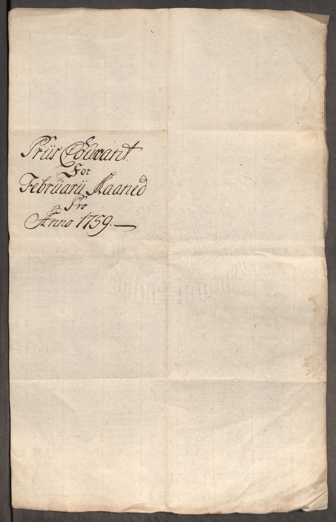 Rentekammeret inntil 1814, Realistisk ordnet avdeling, AV/RA-EA-4070/Oe/L0009: [Ø1]: Nordafjelske priskuranter, 1759-1768, p. 9