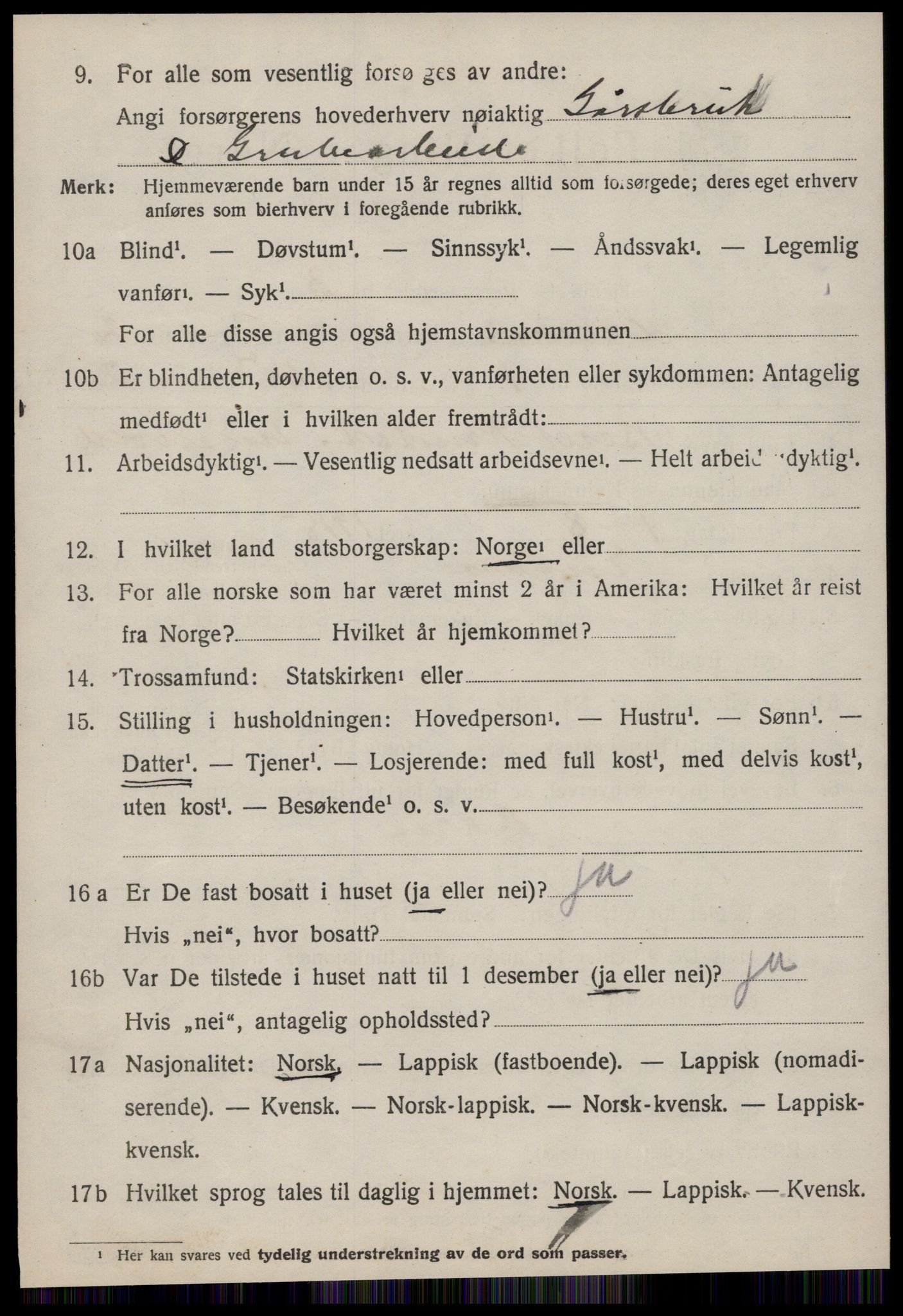 SAT, 1920 census for Ålen, 1920, p. 1207